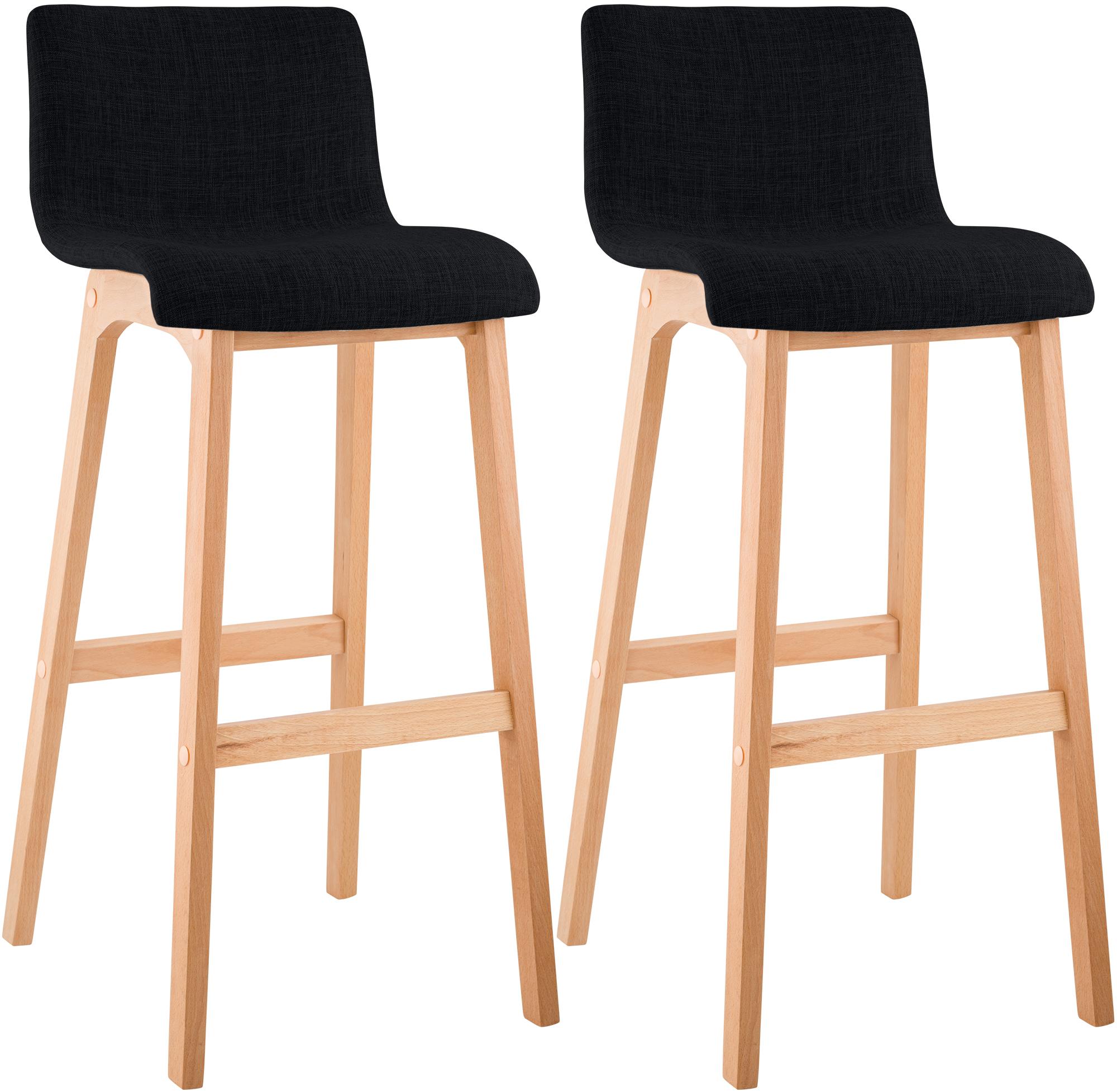 2er Set Barhocker Hover Stoff Vierfußgestell Natura