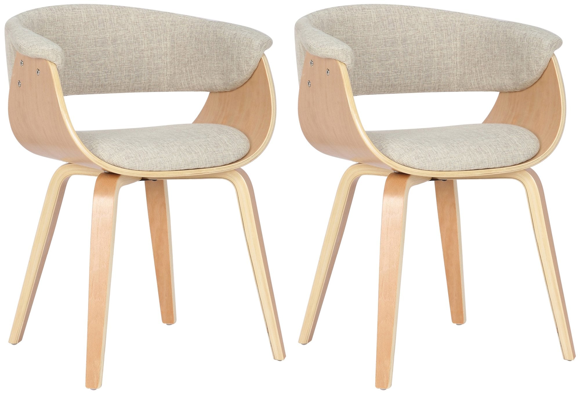 Set of 2 Bruce dining chairs in fabric