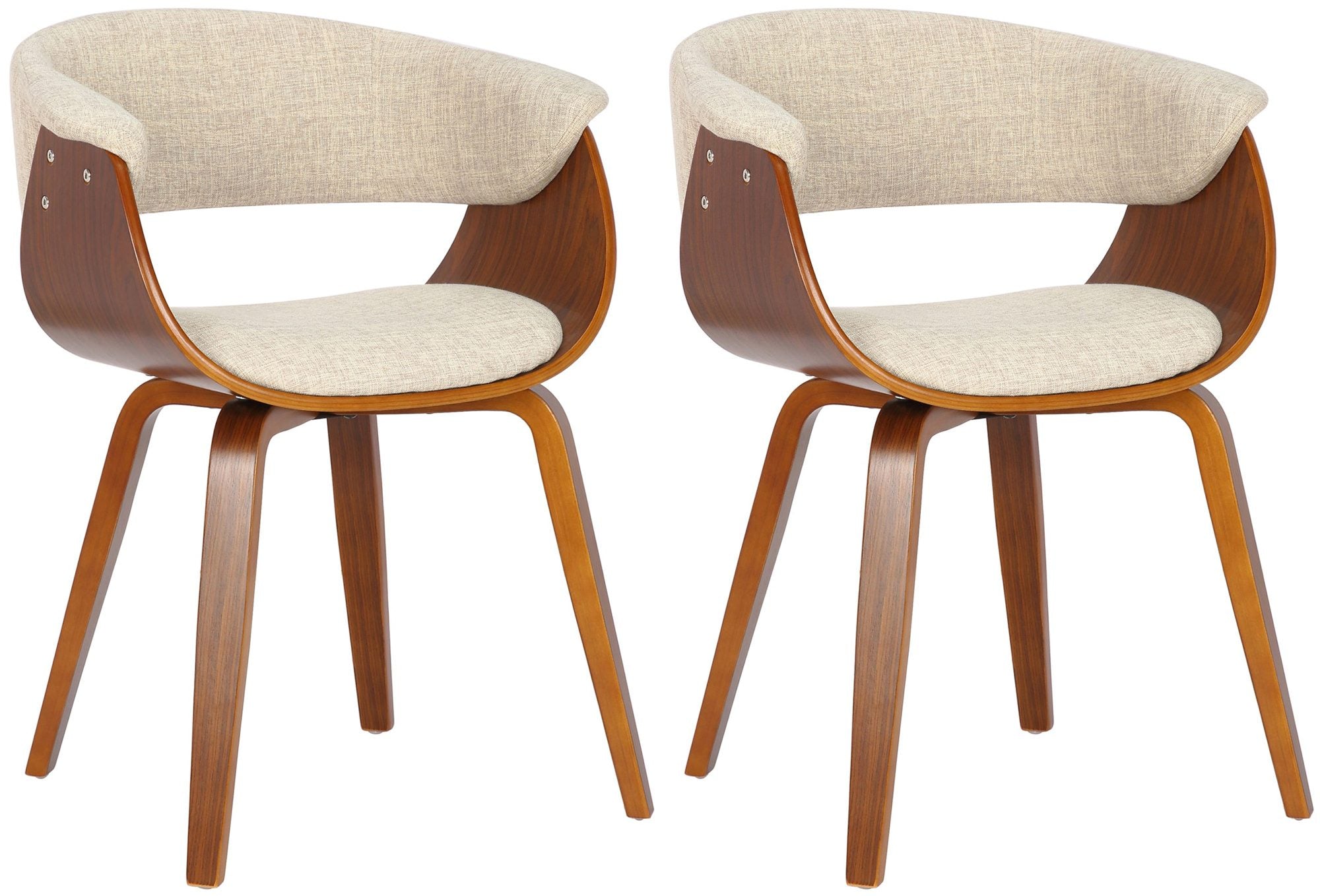 Set of 2 Bruce dining chairs in fabric