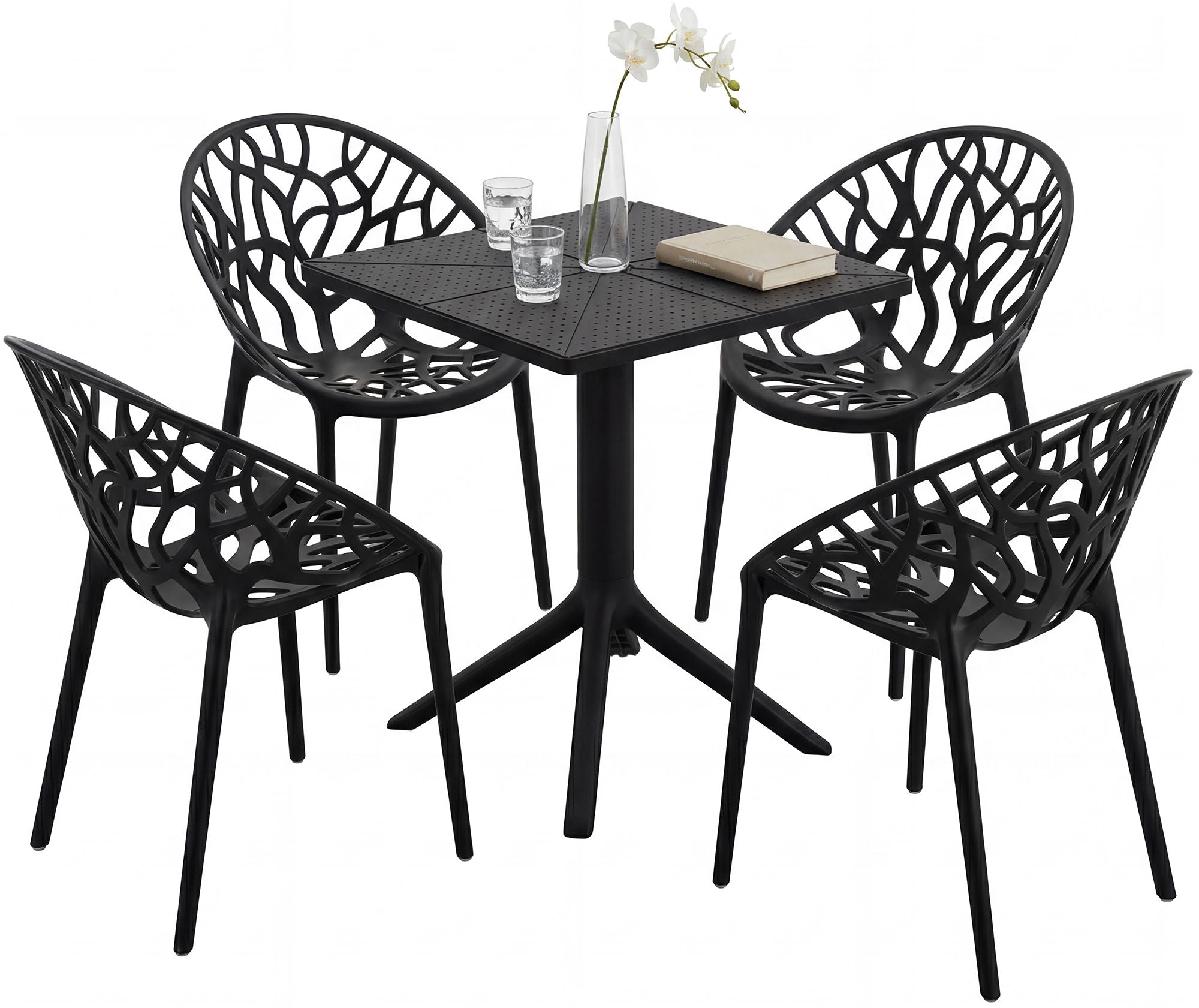 Gartenmöbel-Set Neriva mit 4 Stühlen