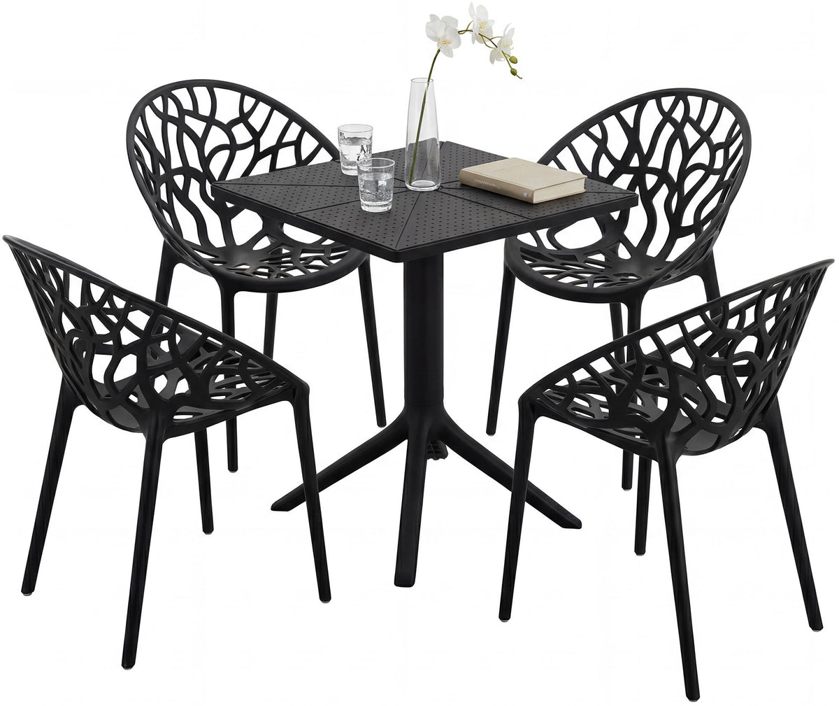 Gartenmöbel-Set Neriva mit 4 Stühlen