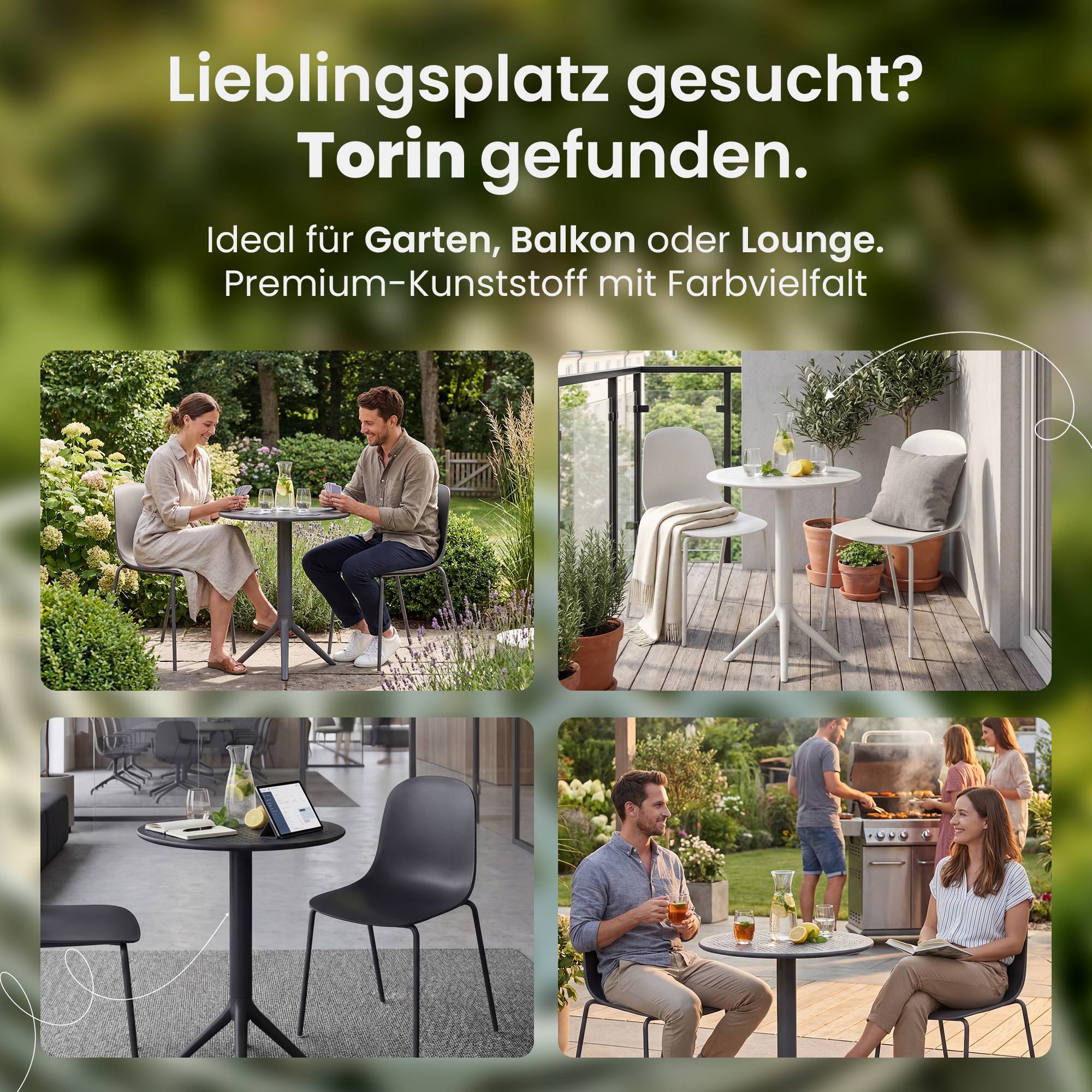 Gartenmöbel-Set Torin mit 2 Stühlen