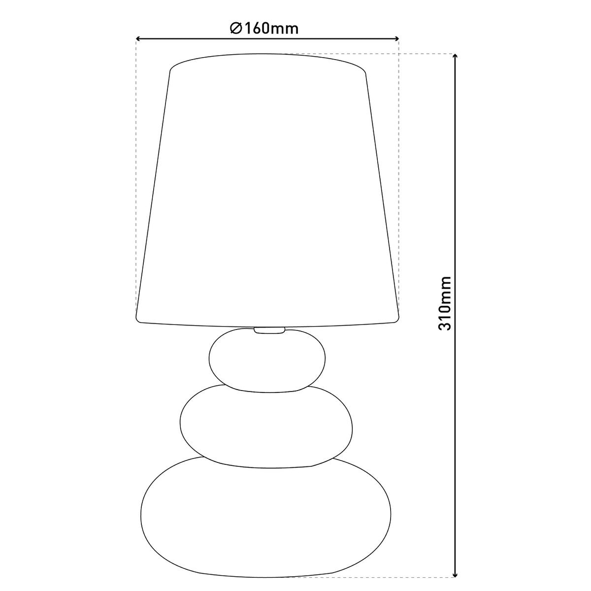 Keramik Tischleuchte "STONEY", Tischlampe aus Keramik in Braun, mit E14-Fassung, Tischlampe für Esszimmer, Wohnzimmer, Diele oder Büro, oder als Nachttischlampe, 31 cm hoch