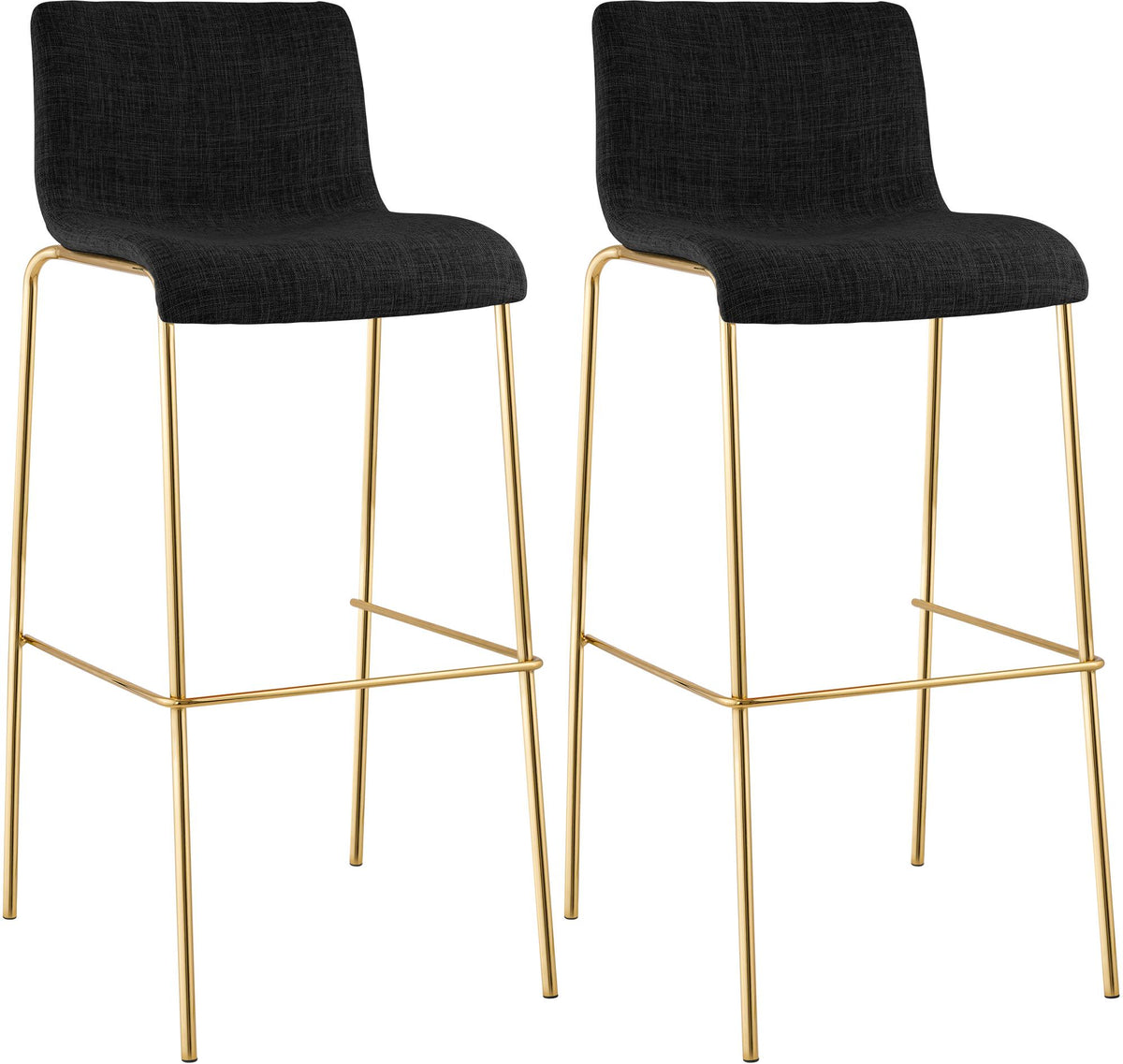 2er Set Barhocker Hover Stoff Vierfußgestell Gold
