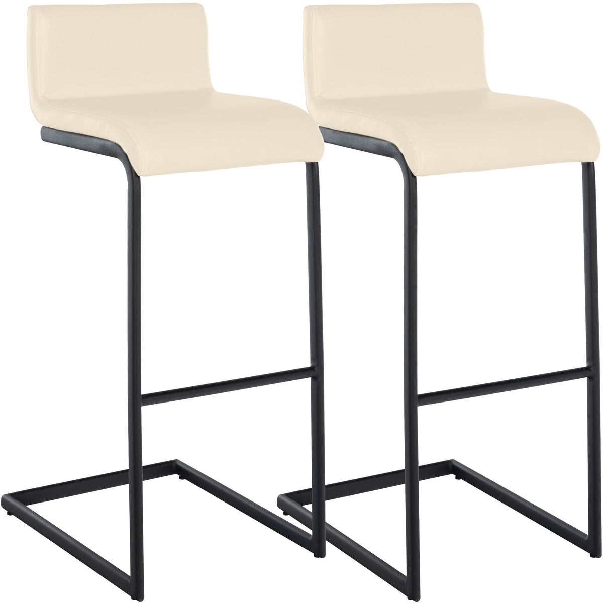 2er Set Barhocker Newport schwarzes Metallgestell