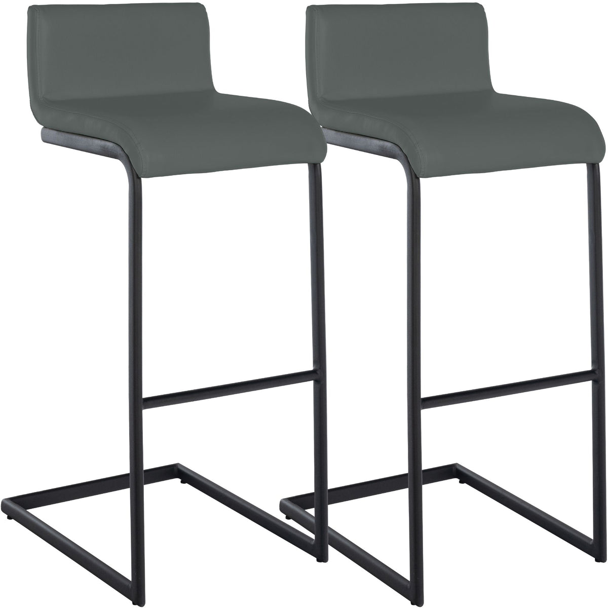 Set van 2 Newport barkrukken met zwart metalen frame