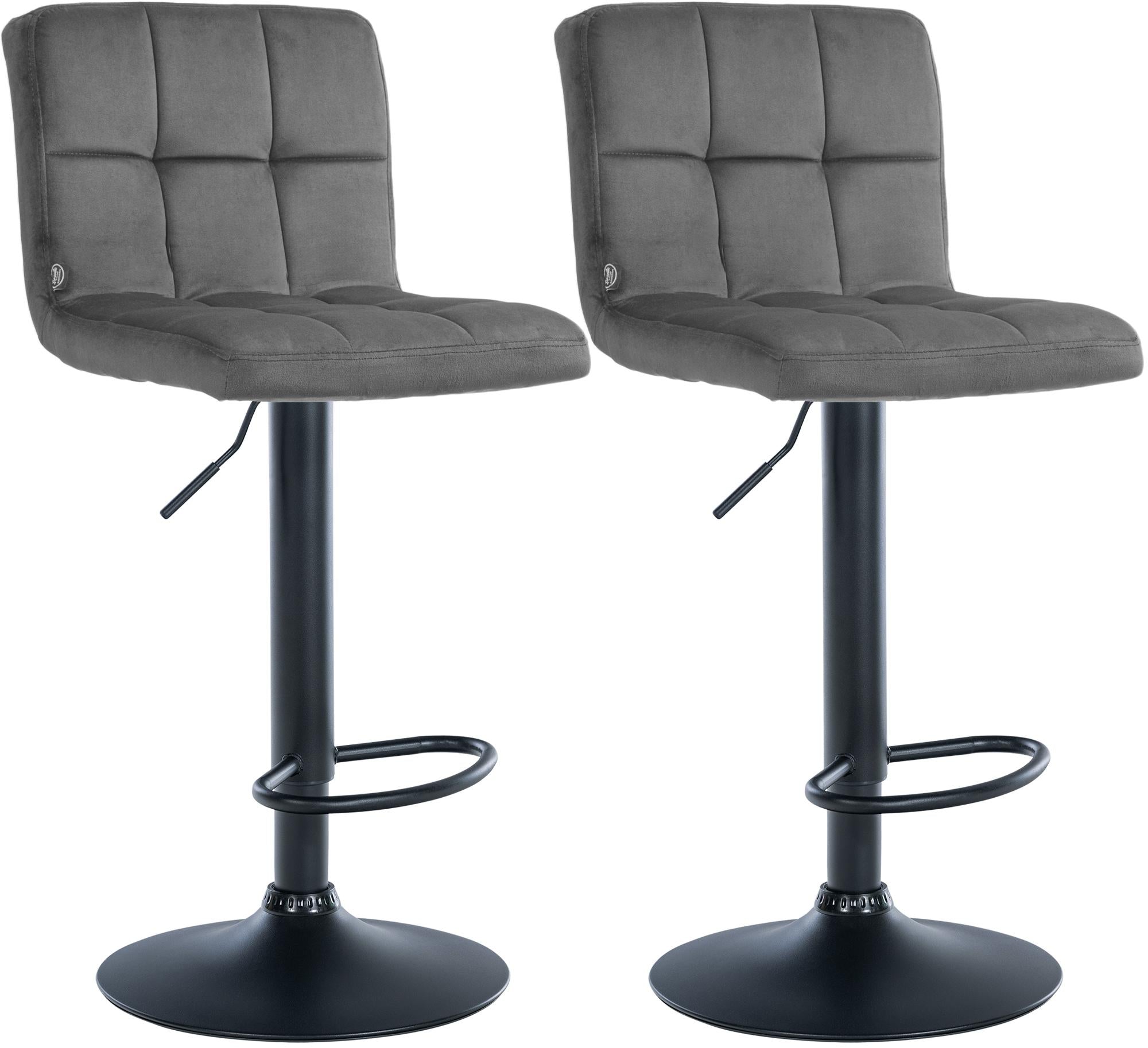 Set of 2 bar stools Peru velvet