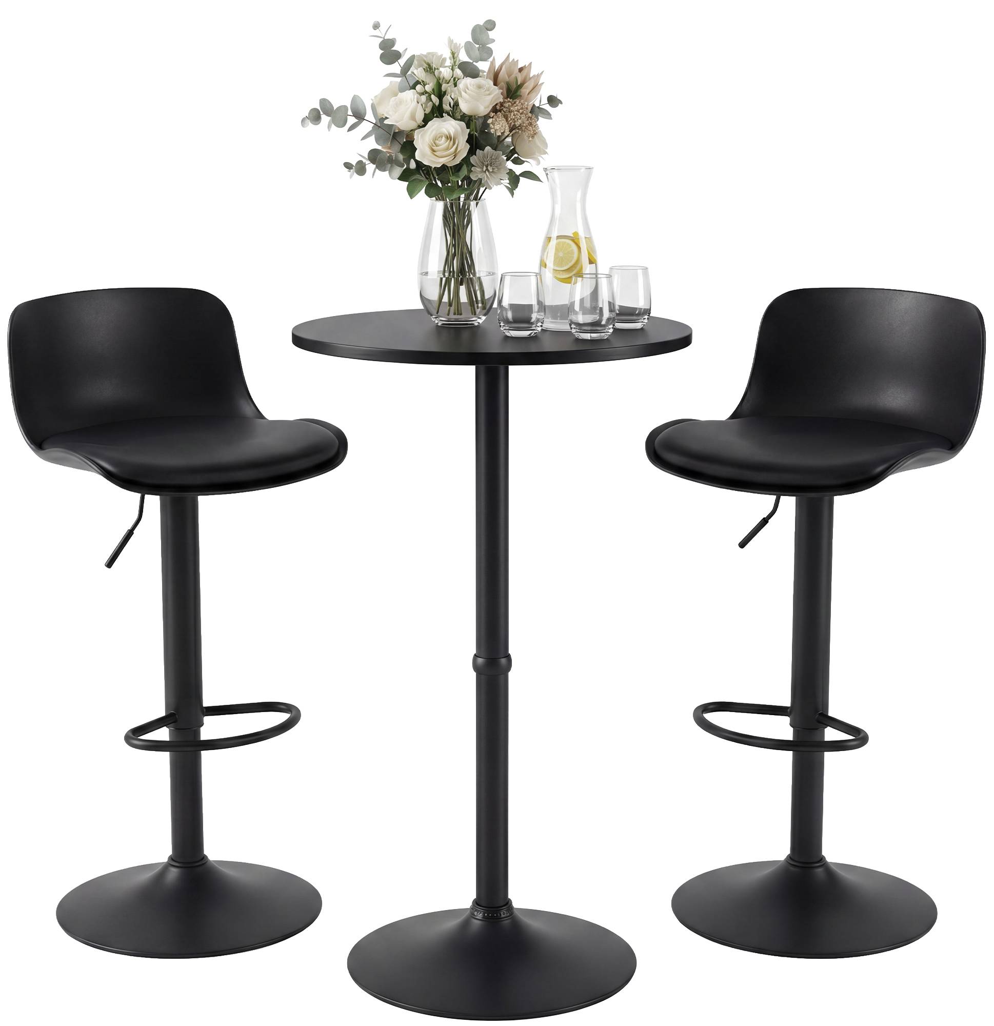2er Bartisch Set Velor Kunstleder