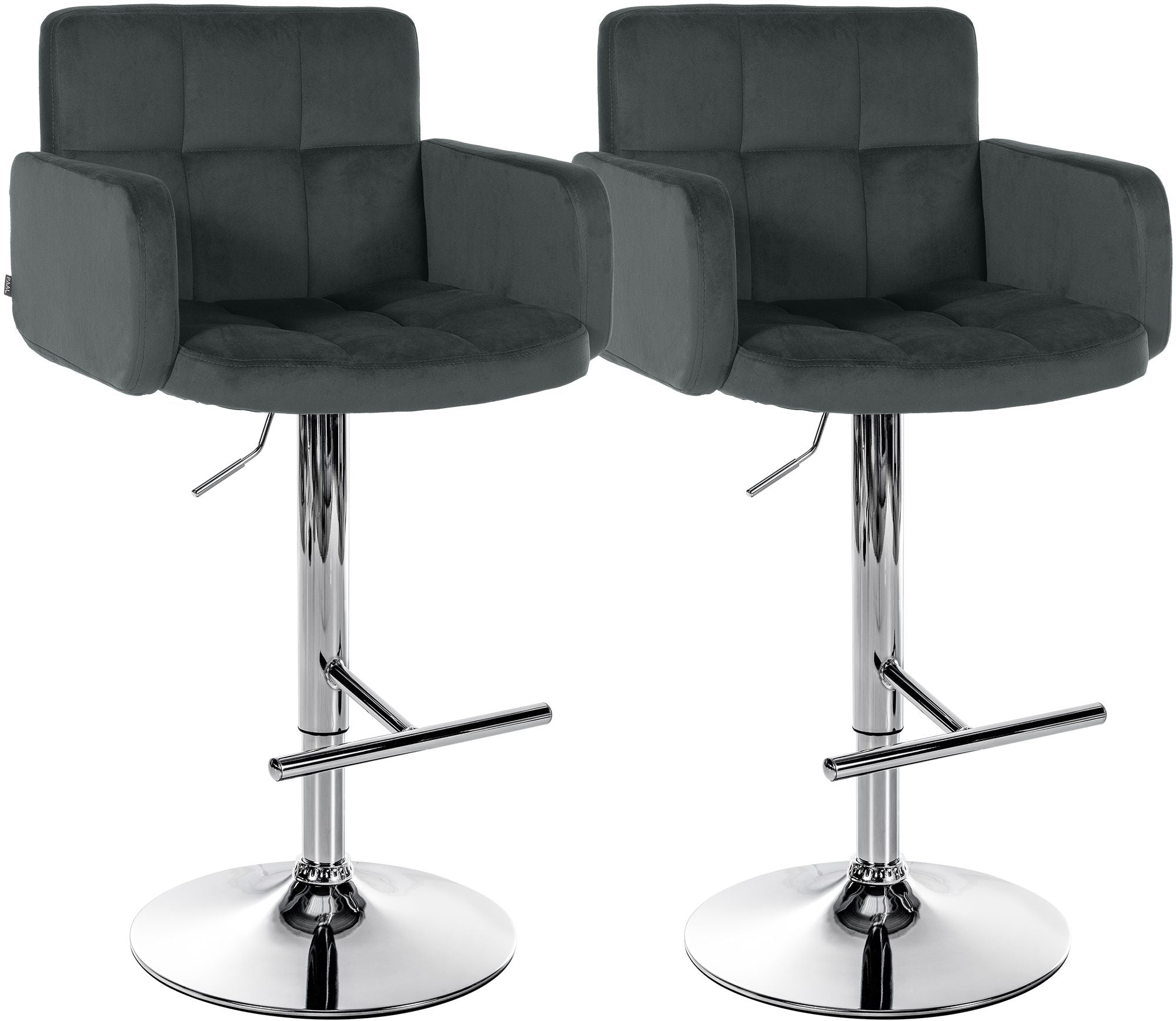 2er Set Barhocker Los Angeles Samt