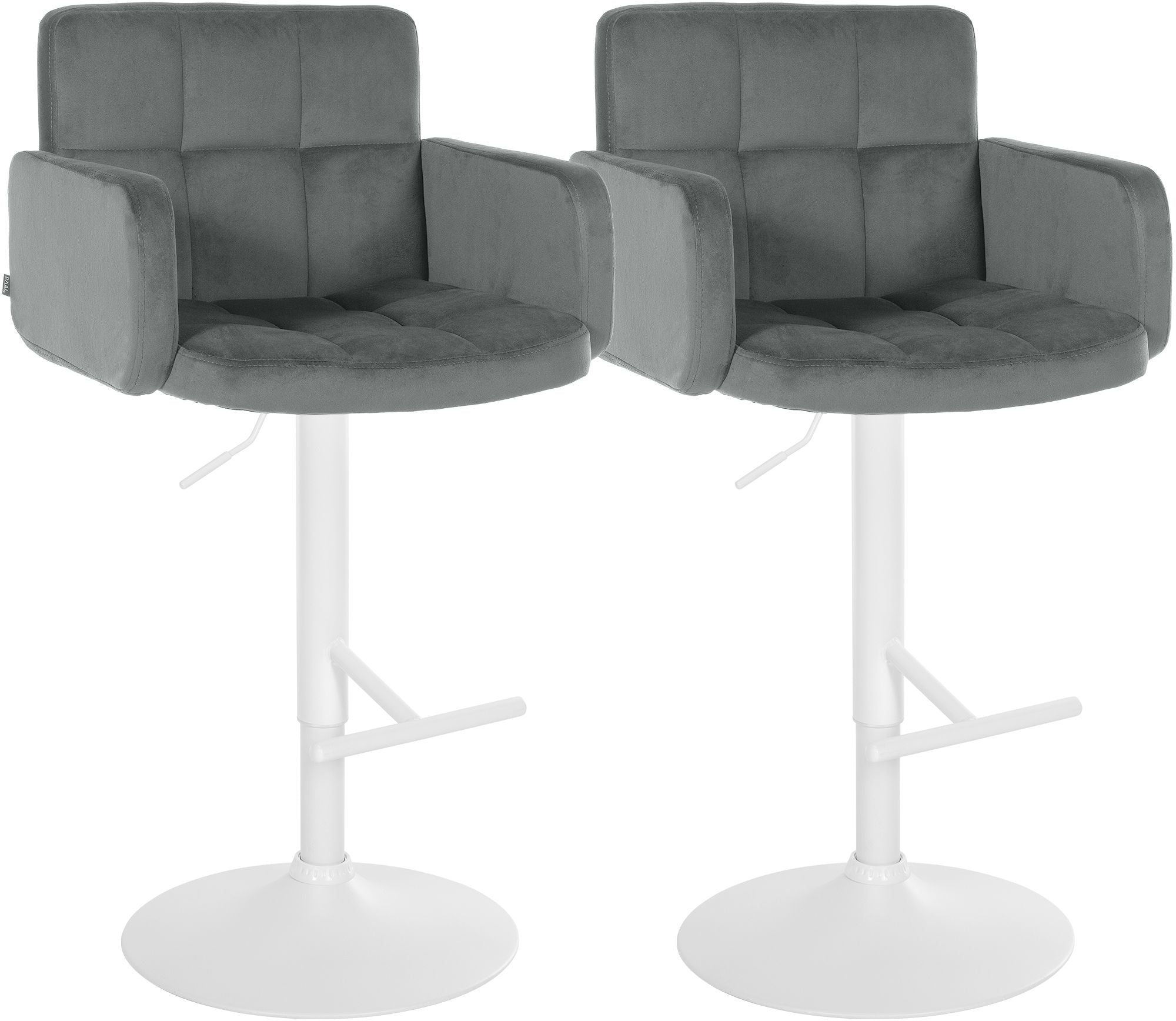 2er Set Barhocker Los Angeles Samt