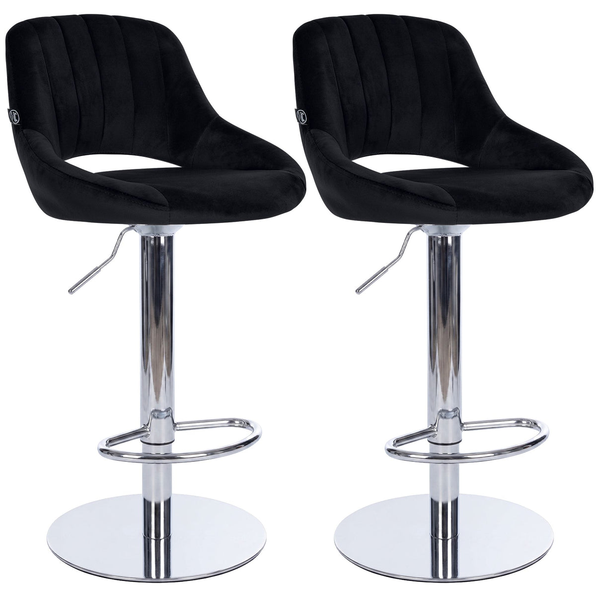 2er Set Barhocker Milet Chrom mit extra schweren Standfüßen