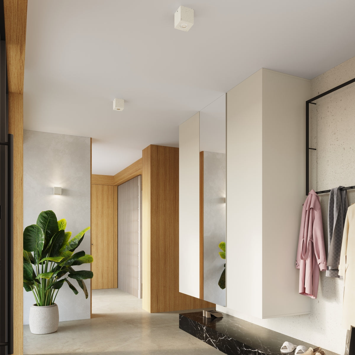Wandleuchte QUAD beton beige