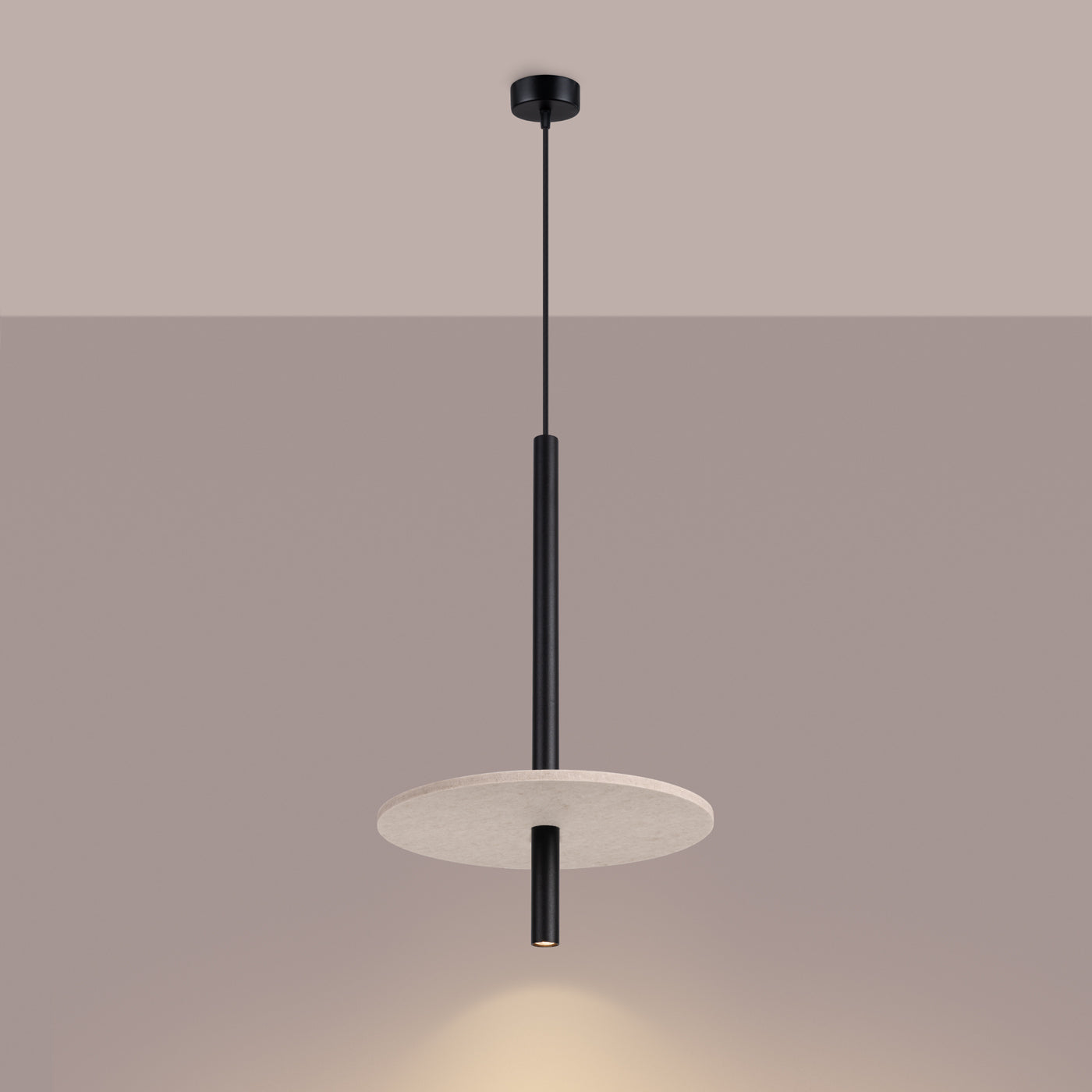 Pendelleuchte FELTRO 1 schwarz/beige