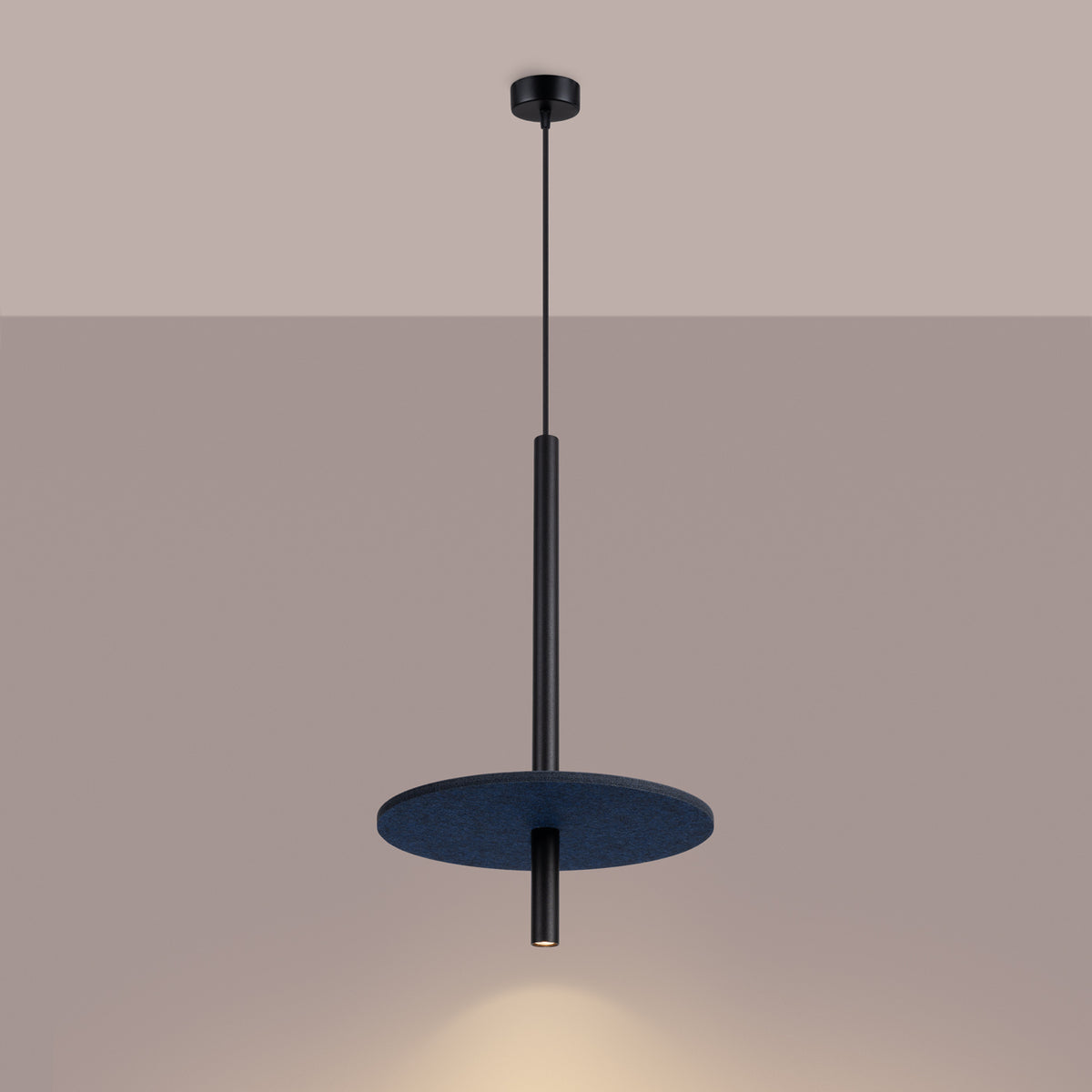 Pendelleuchte FELTRO 1 schwarz/marineblau