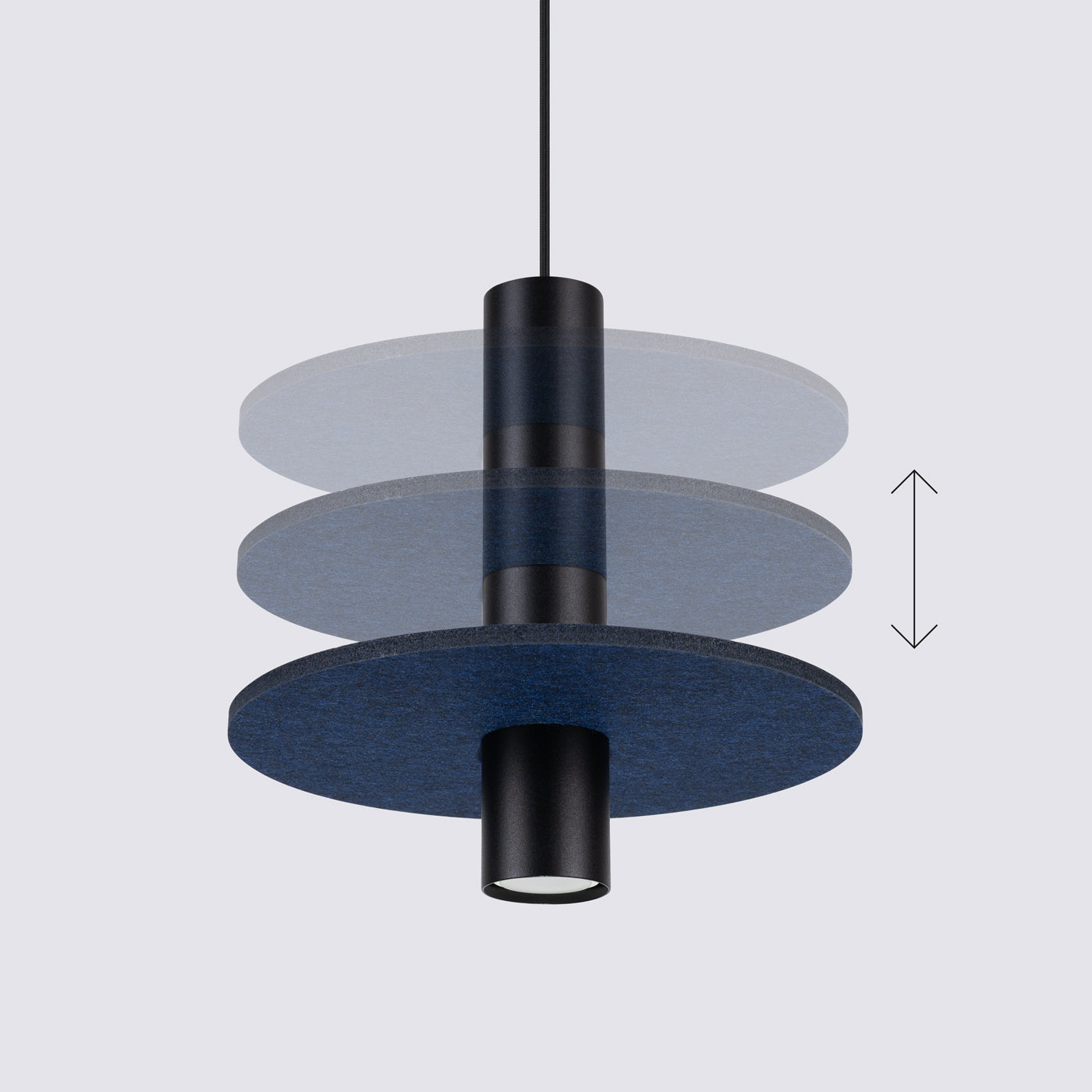 Pendelleuchte PELTA 1 schwarz/marineblau
