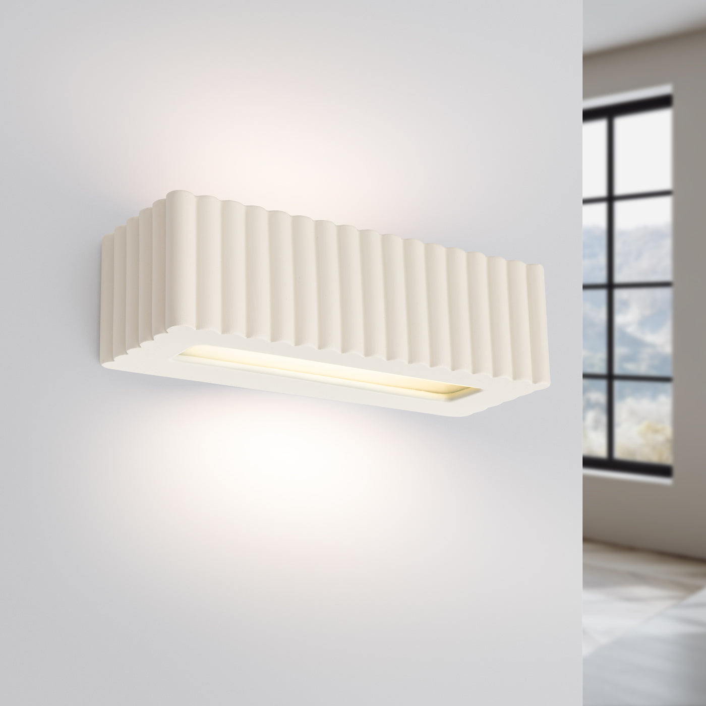 Wandleuchte Keramik RIGATA beige