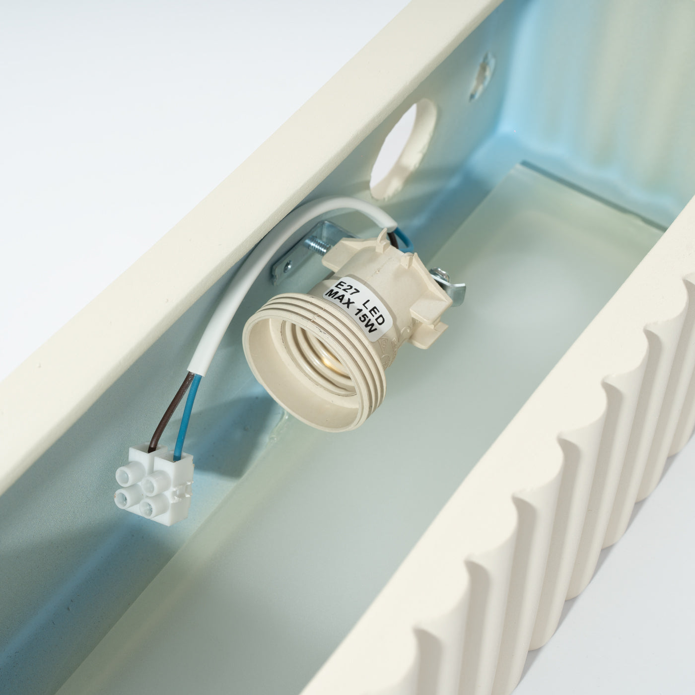 Wandleuchte Keramik RIGATA beige
