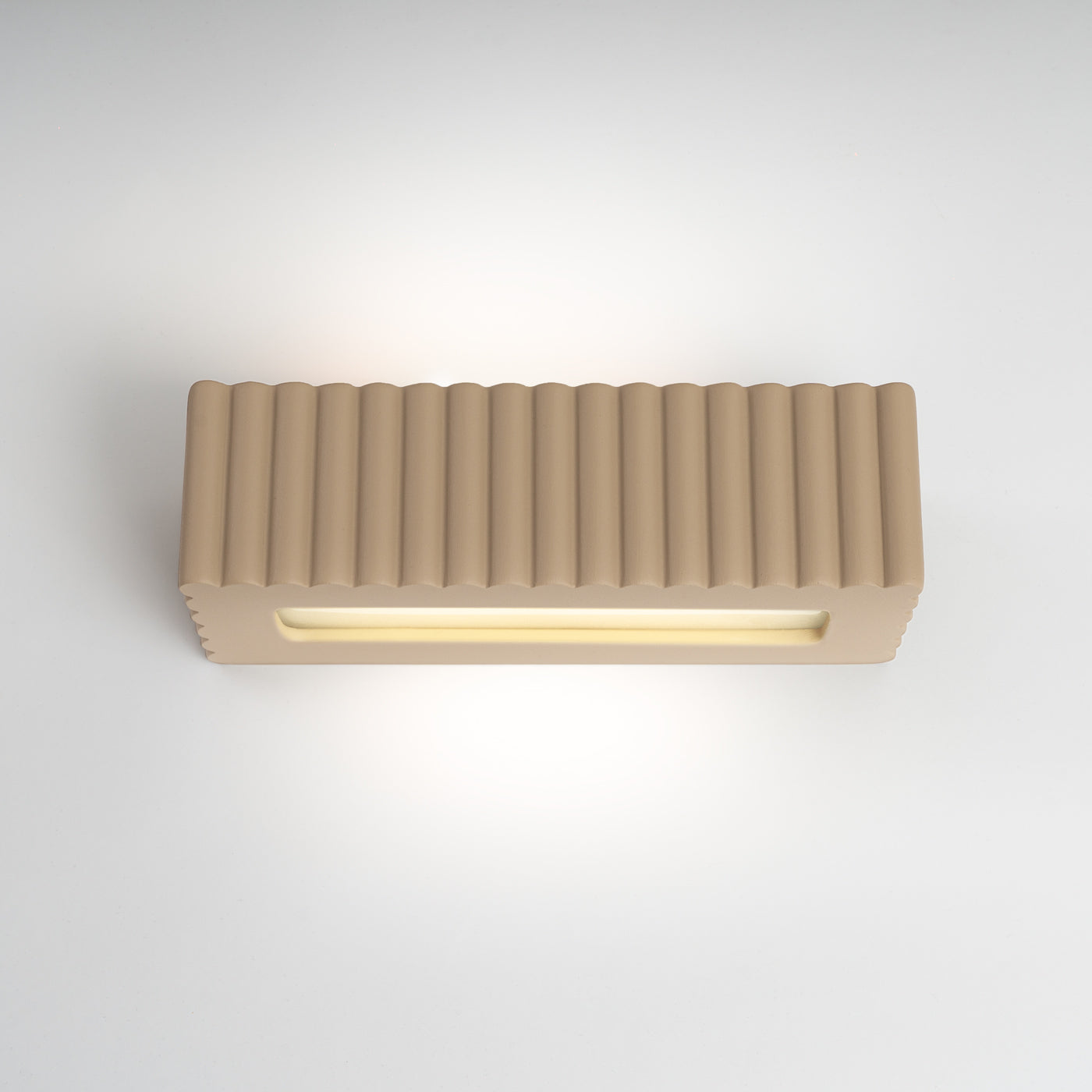 Wandleuchte Keramik RIGATA taupe
