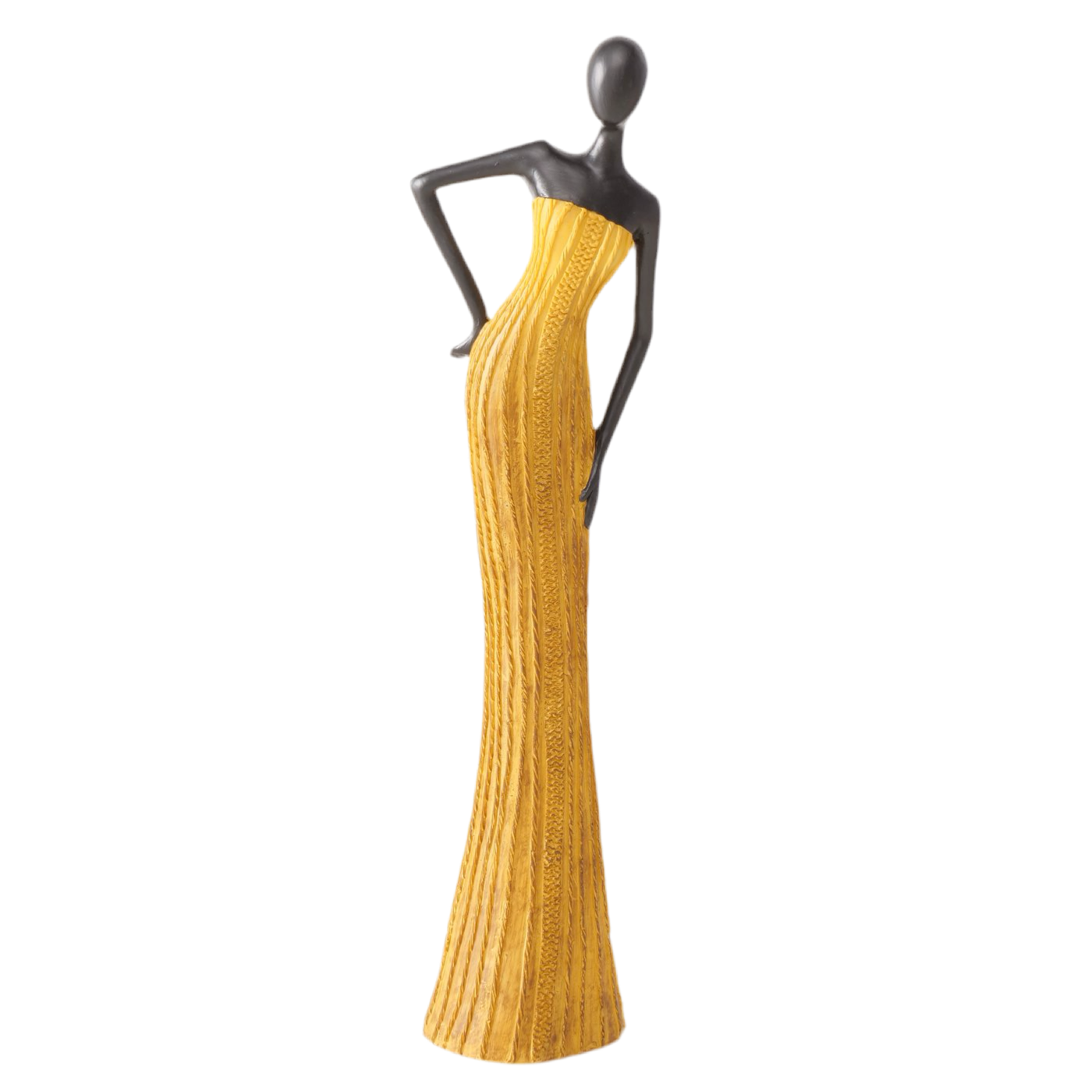 2er Set Dekofiguren Eleganza in Schwarz und Gelb 31 cm Handgearbeitet