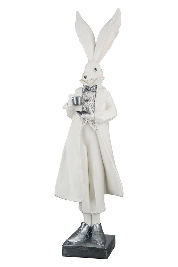 2er Set Hase "Formidable" in Weiß/Silberfarben – Ein Highlight für Ihre Dekoration