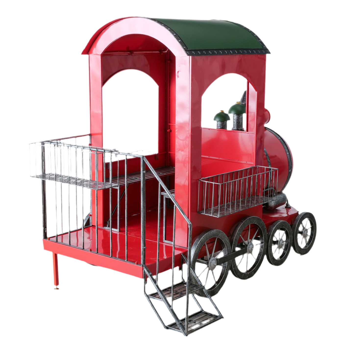 Weihnachts Dekoaufsteller Santa Express – Handgefertigte Lokomotive aus Metall