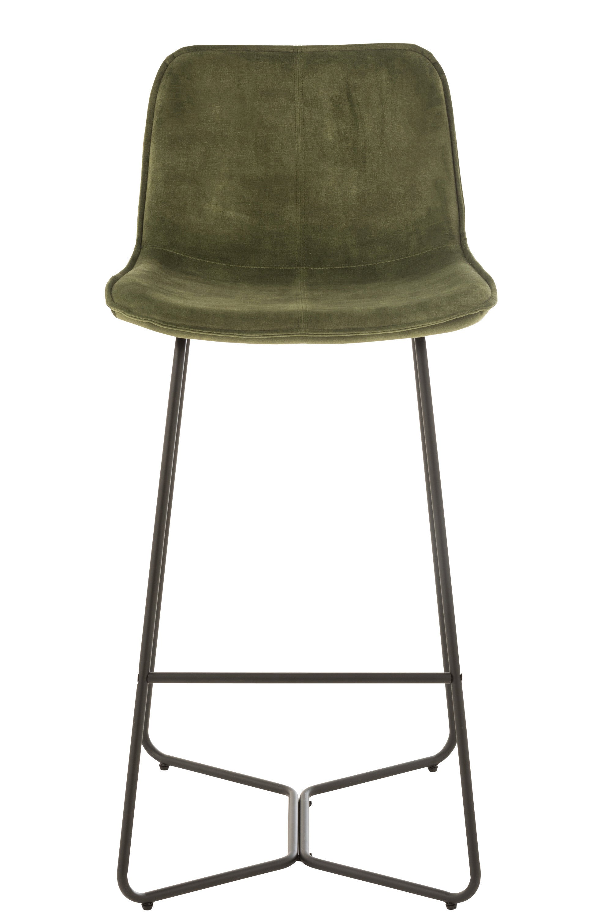 2er-Set Barstuhl "Laurent": Elegante Kombination aus Metall und Textil in Grün