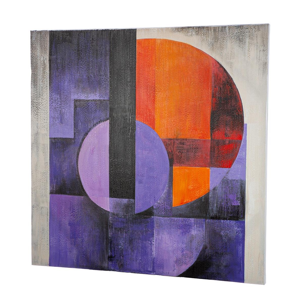 Wandbild Clune Geometrisch Lila Orange Leinwand 100x100cm