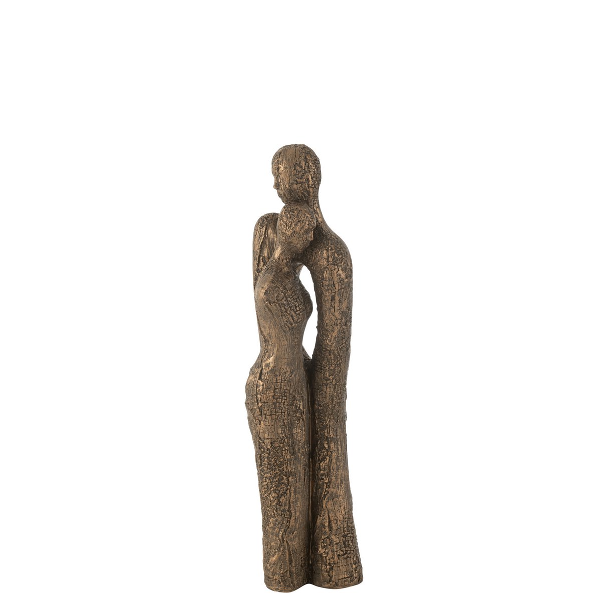 Skulptur Paar Kuschelnd Modern Polyresin Braun Gold 48 cm