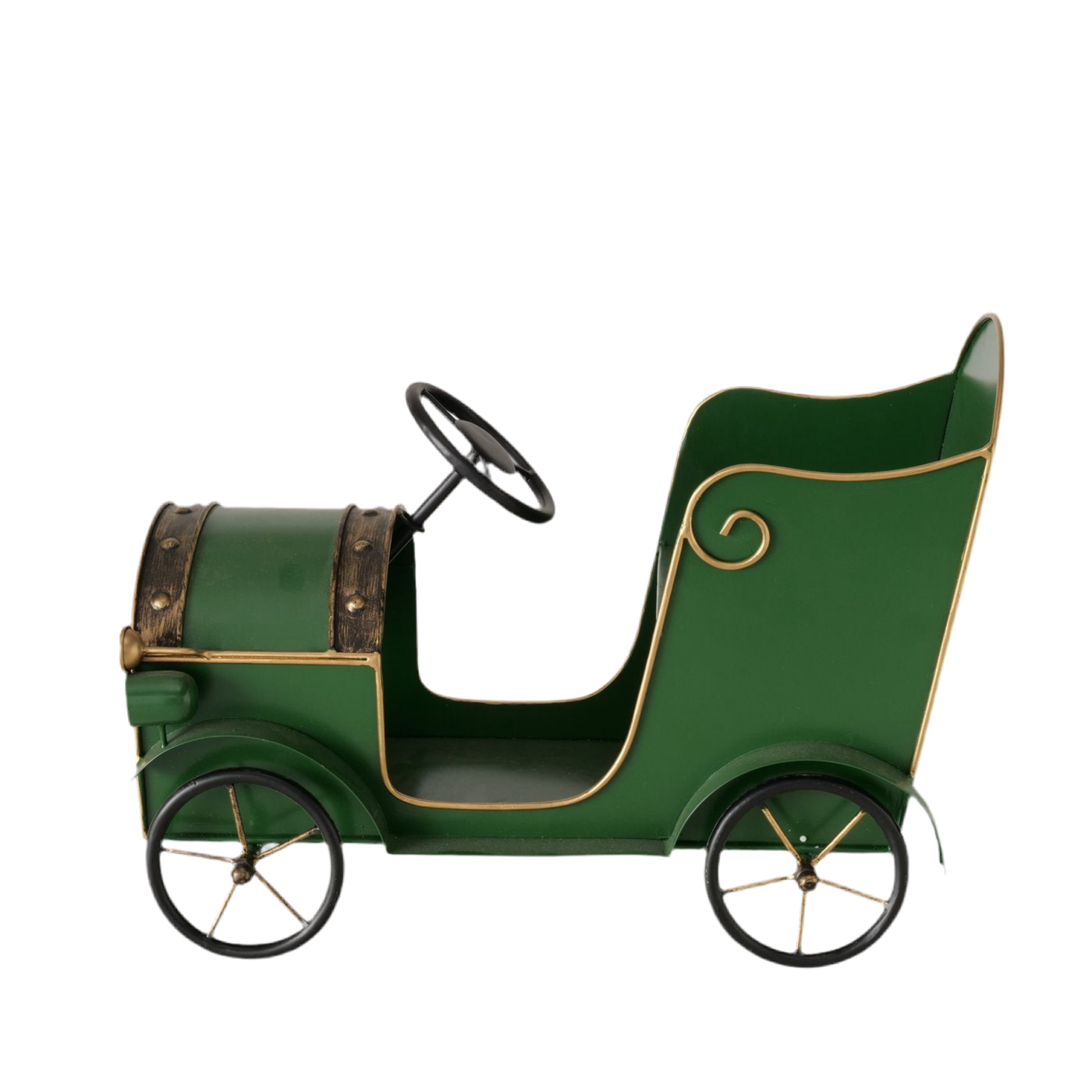 Sant Auto Lizzy Weihnachtsauto Dekoaufsteller Metall Handarbeit 51cm