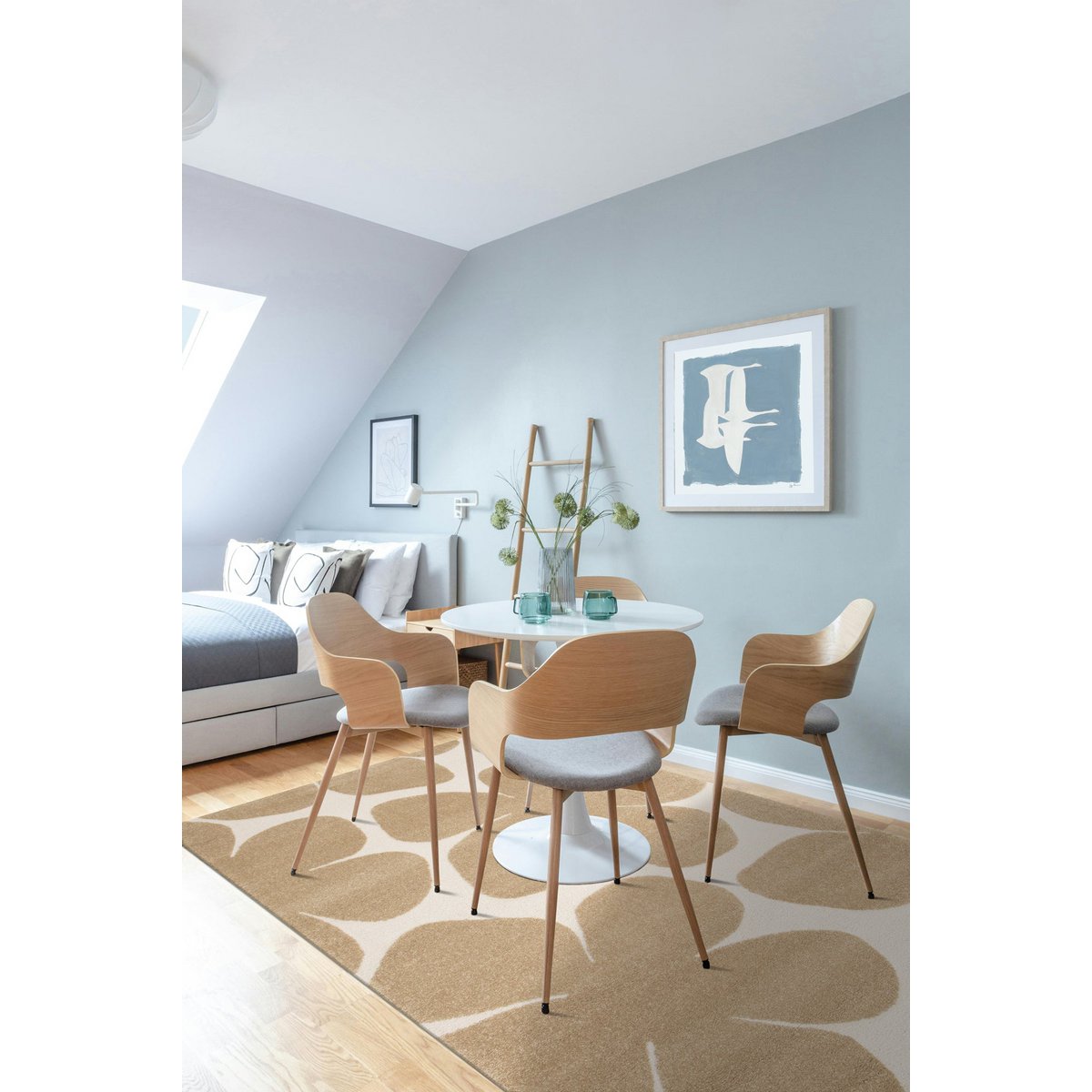 Weicher Teppich mit 3D -Erleichterung Blüte Relief