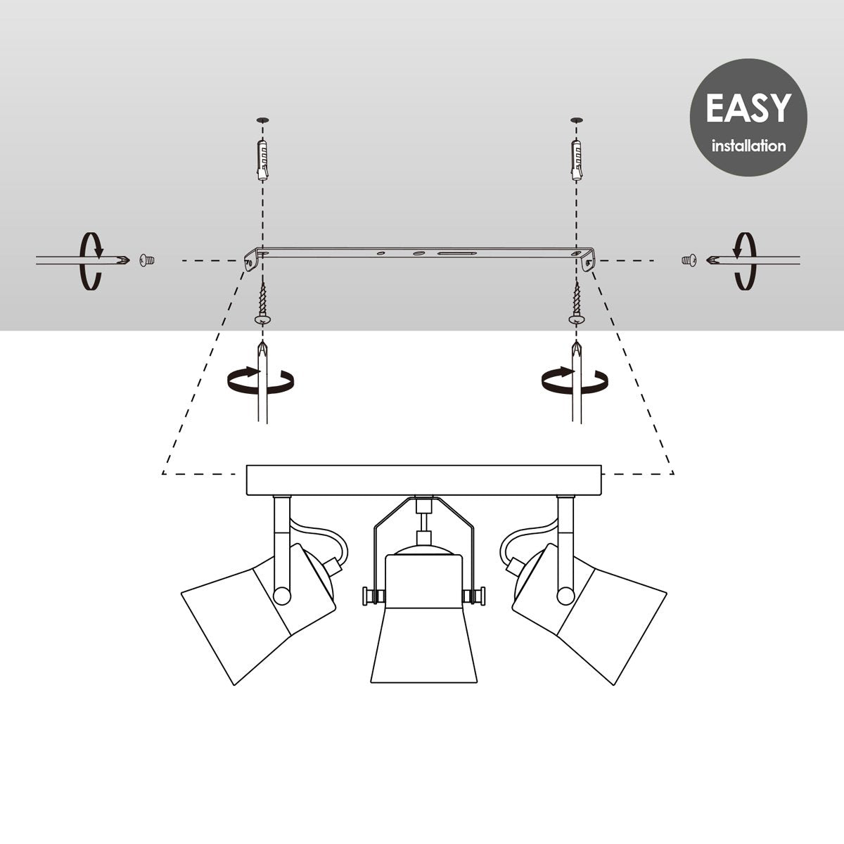 LED Aufbaustrahler Edge 3 - Rund - dimmbar - Schwarz