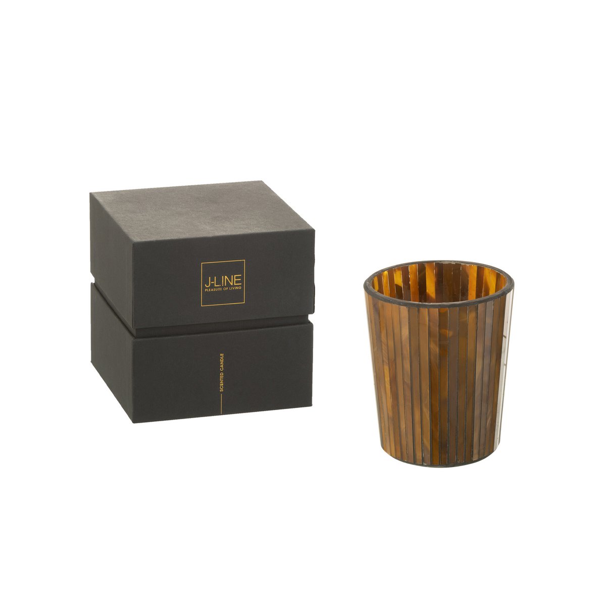 J-Line Duftkerze Noa – Zesty Sunburst – Glas – Ocker – mittel – 55U