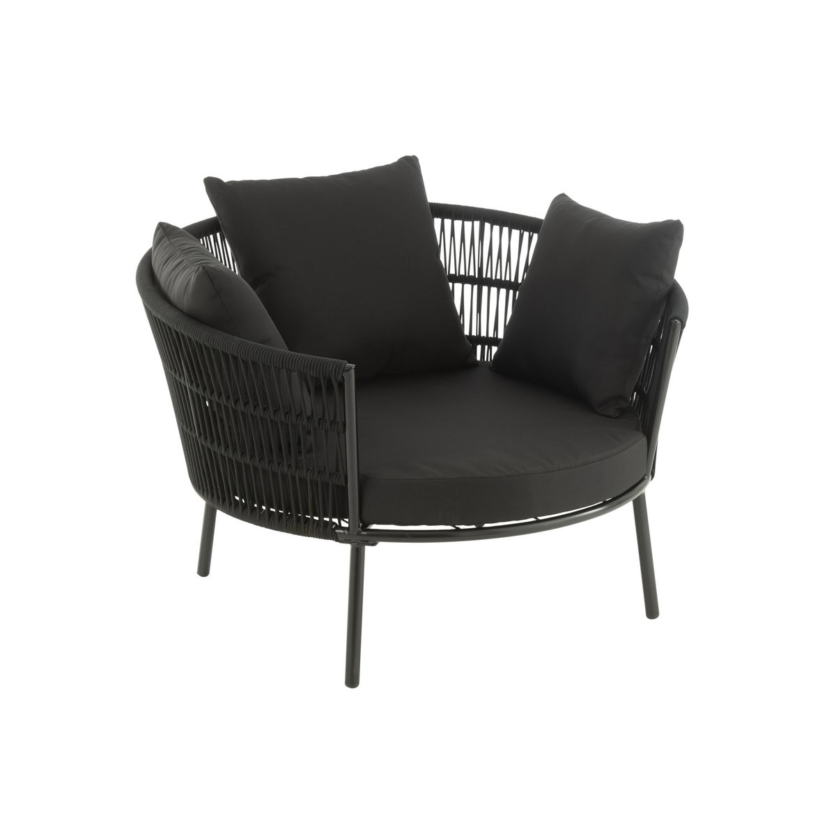 Lounge Sessel Joa Rattanlook schwarz für Garten oder Terrasse