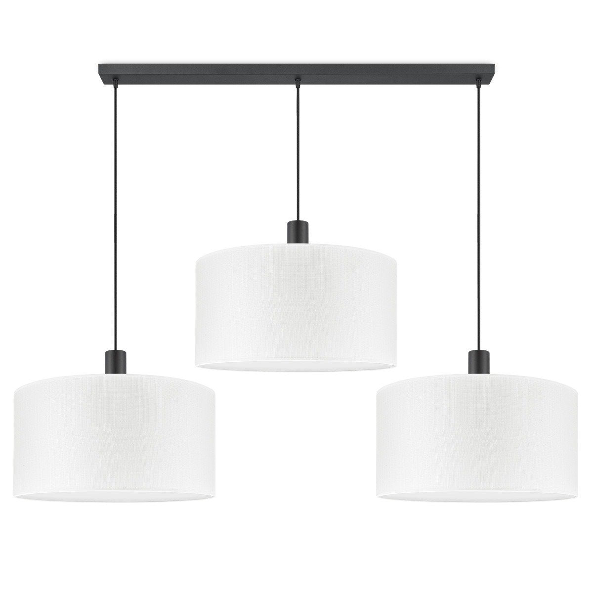 Hanglamp Canvas -XXL Strahl 3L - Wit - 50 cm