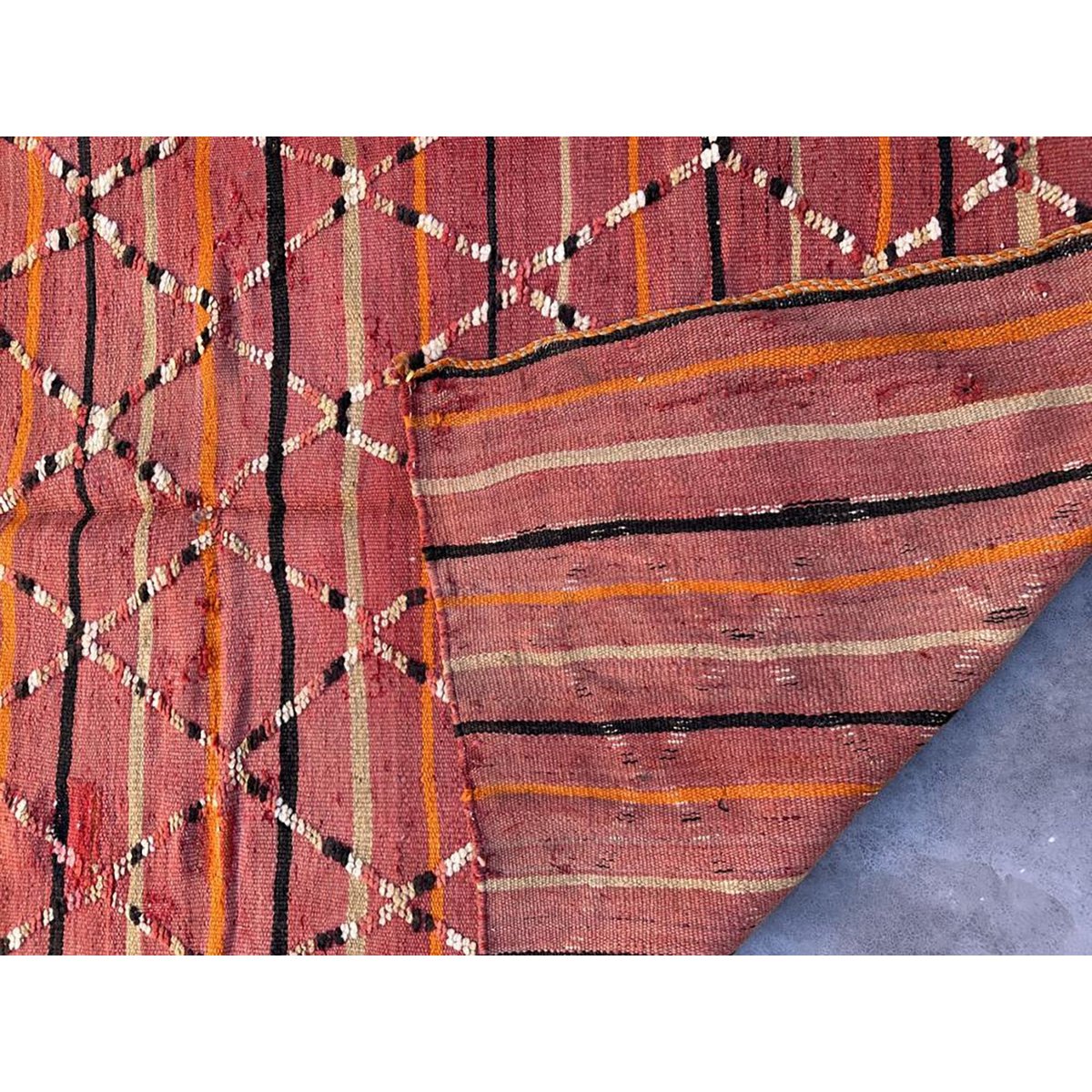 Marokkaner Berber Kilim Teppich reines Woll 126 x 208 cm - Sonderangebot Teppich