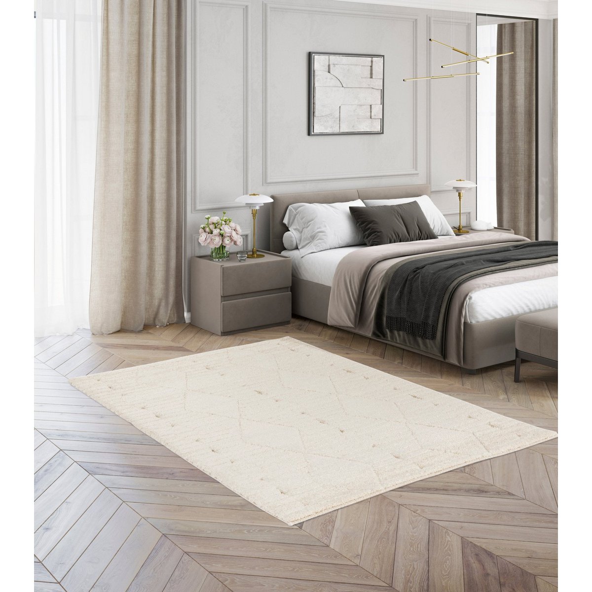 Designteppich mit Sael Reliefeffekt