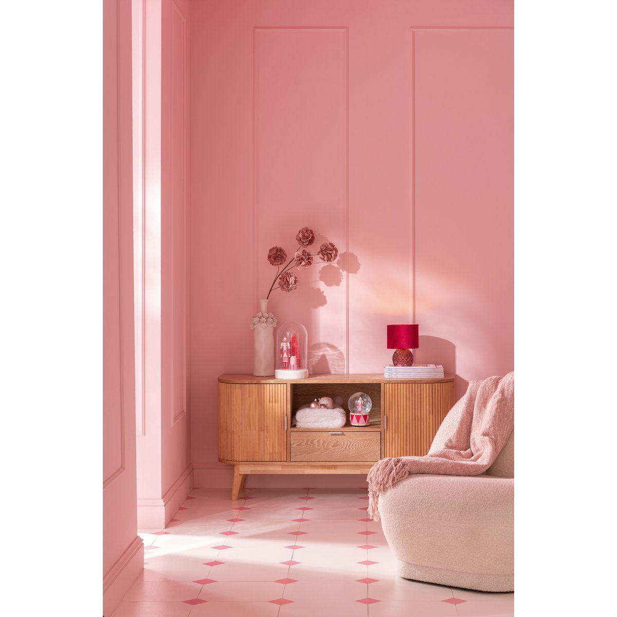 J-Line-Kabinettsrunde MDF/Dennenhout Naturel Small