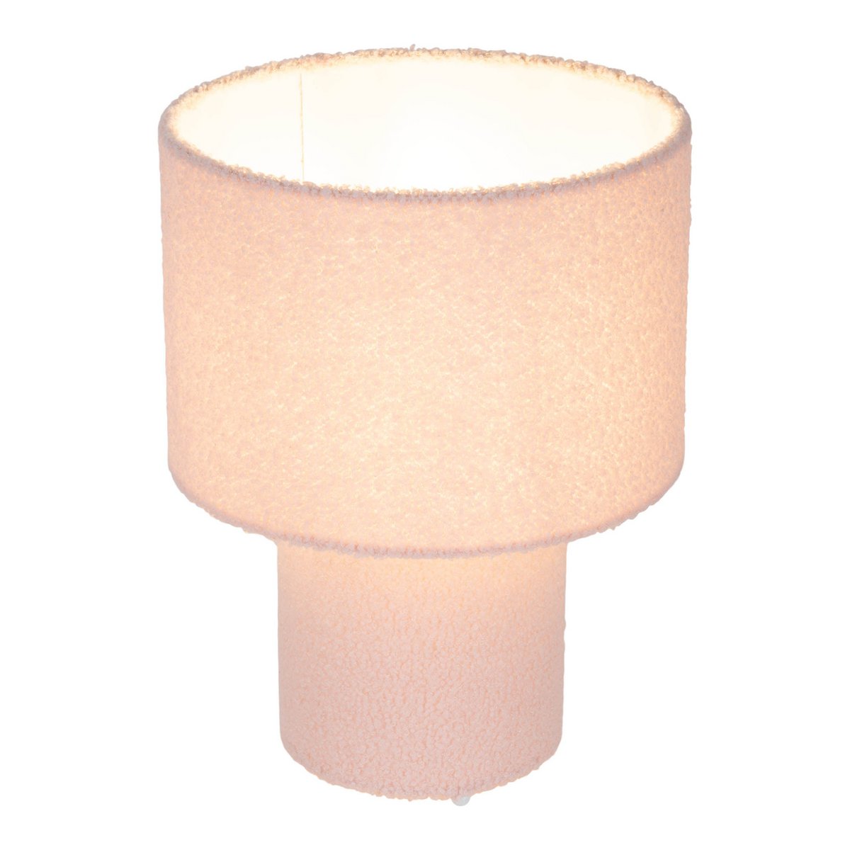 Tischleuchte "FLUFFY" mit Textilschirm und -fuß in Pink, E27, ca. 31 cm hoch