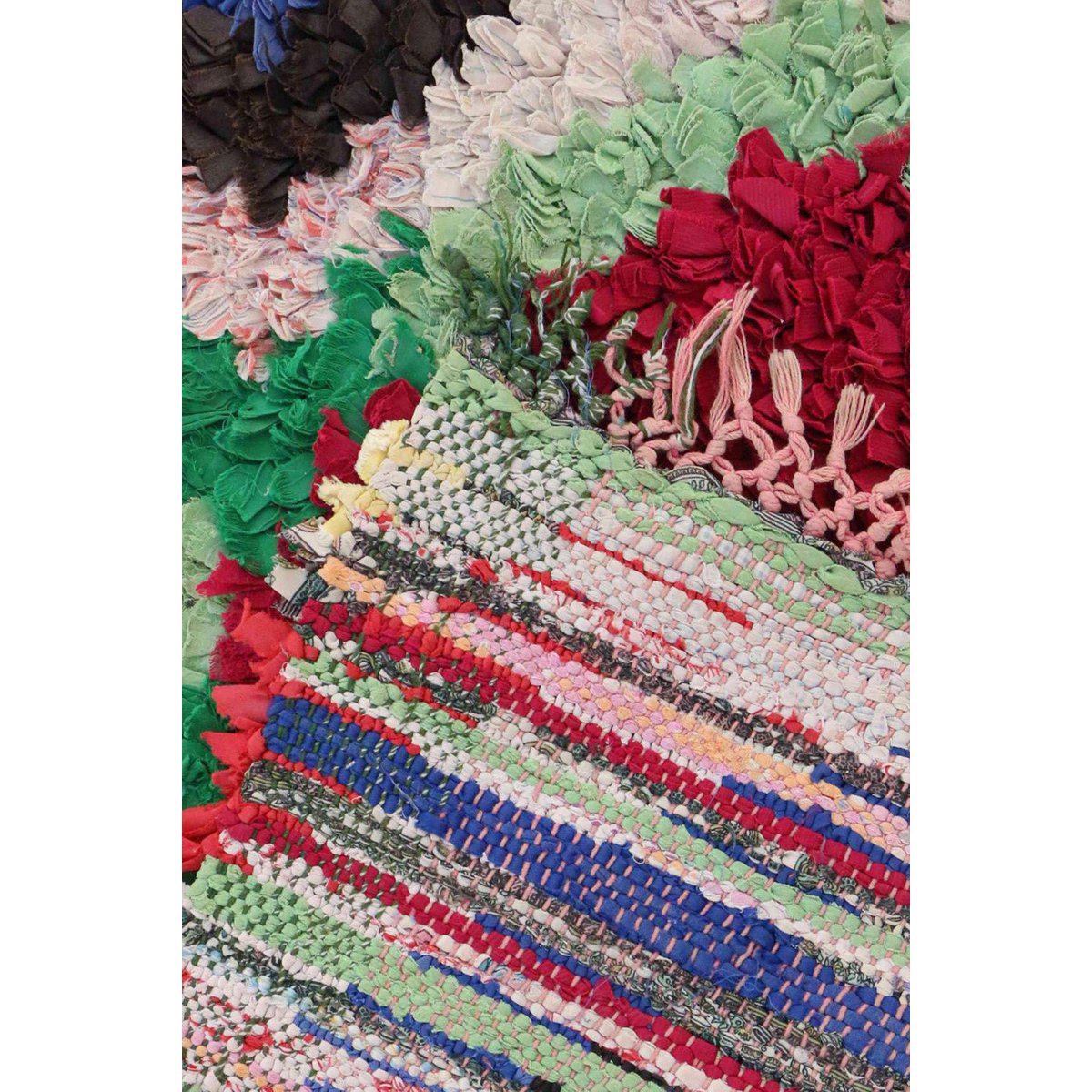 Marokkaner Berber Teppich in recycelten Textilien 89 x 172 cm