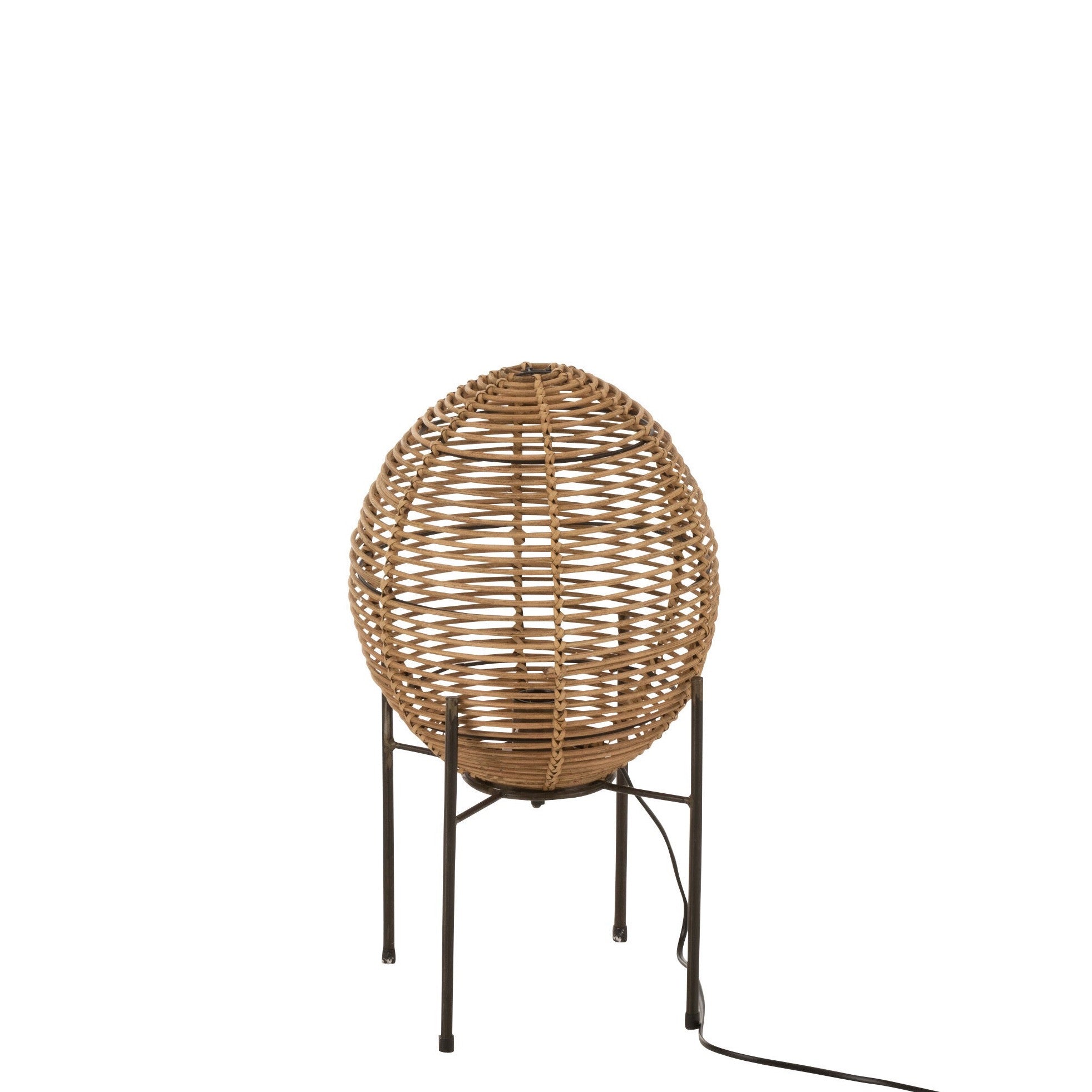 2er Set Tischlampen Rahmen – Edles Design aus Metall & Rattan in Naturtönen