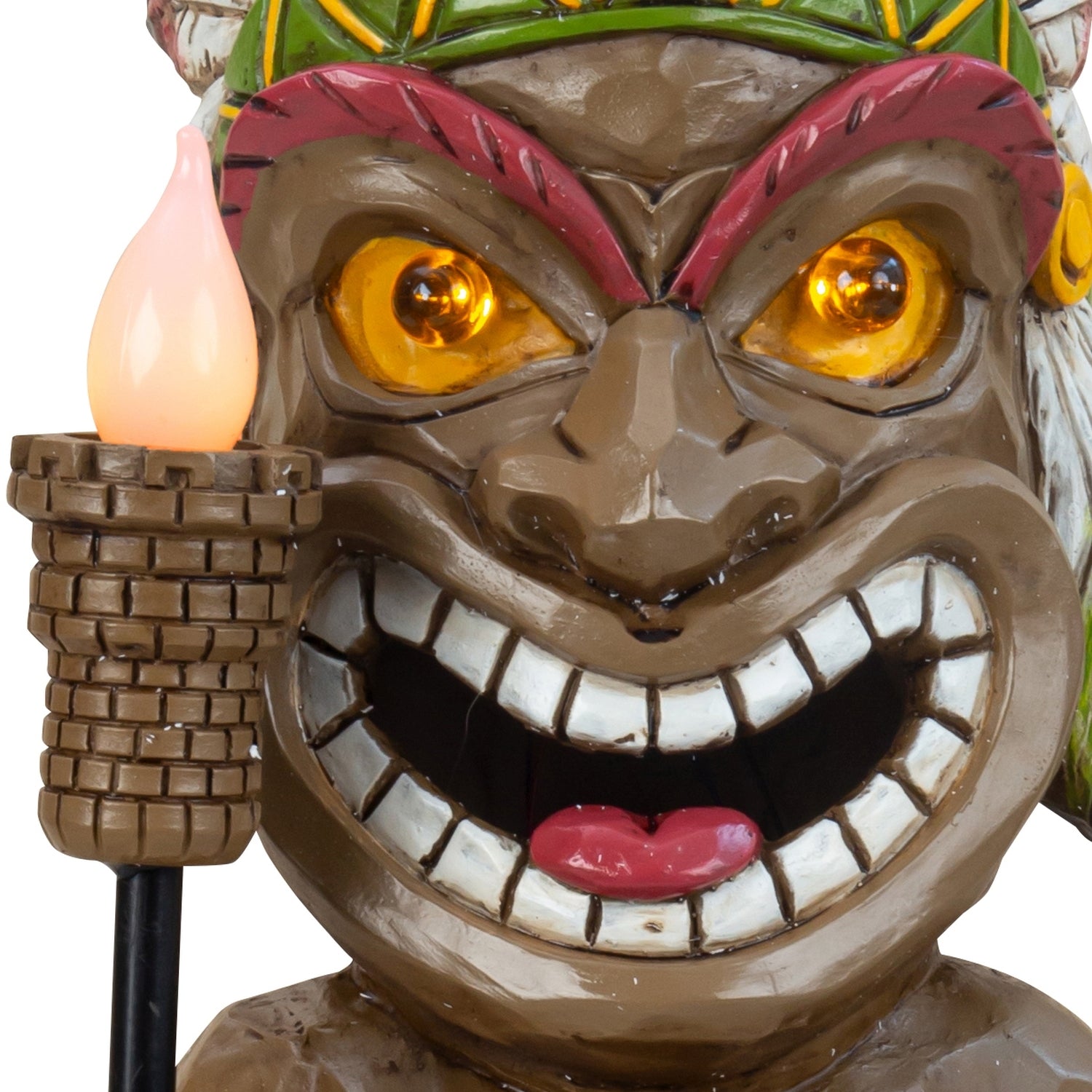Hawaii Tiki Figur mit Solarlicht - Exotische Gartenfigur 50,5 cm