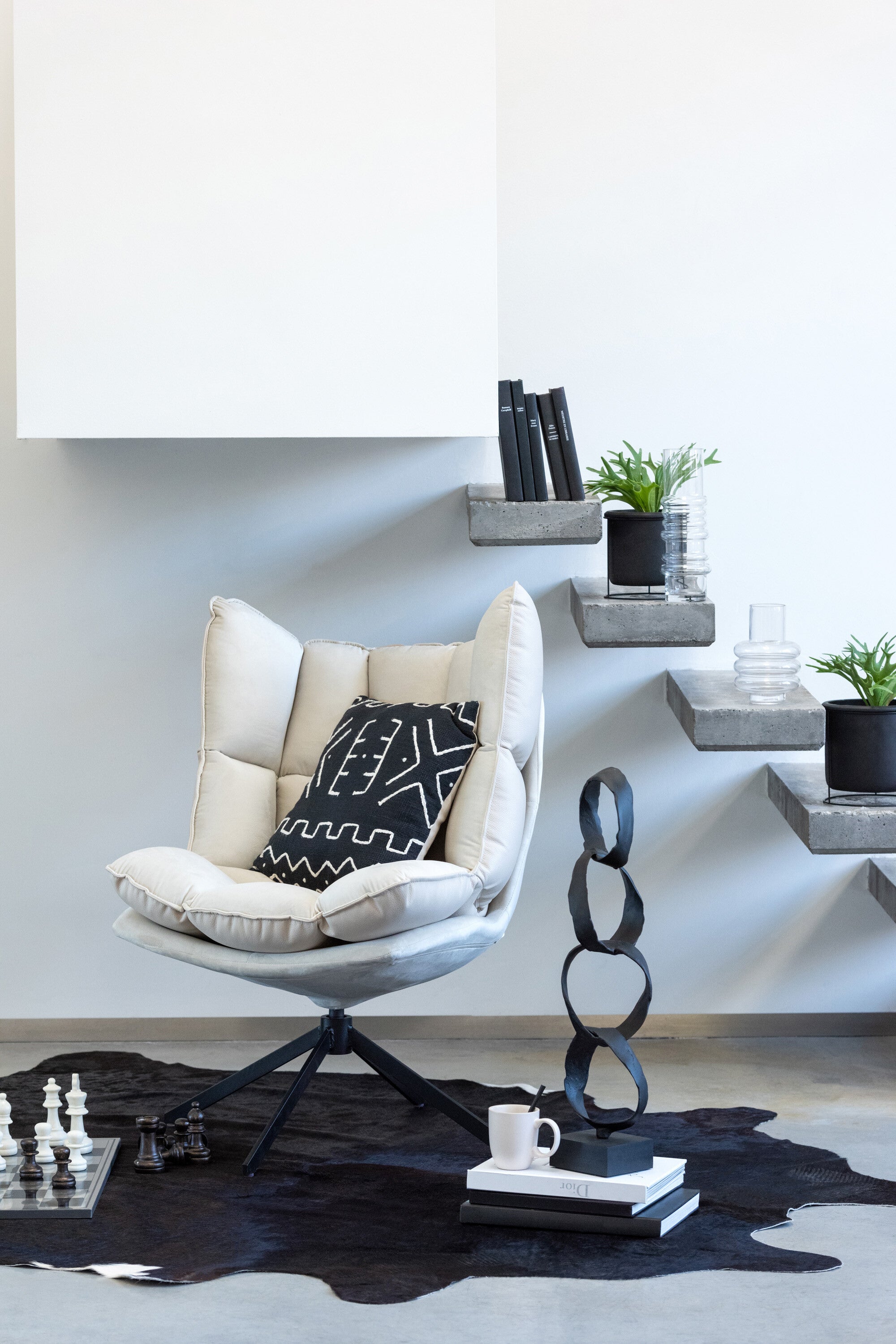 Stuhl Relax Bequemer Textil Metall Stuhl mit Kissen, in 4 attraktiven Farben