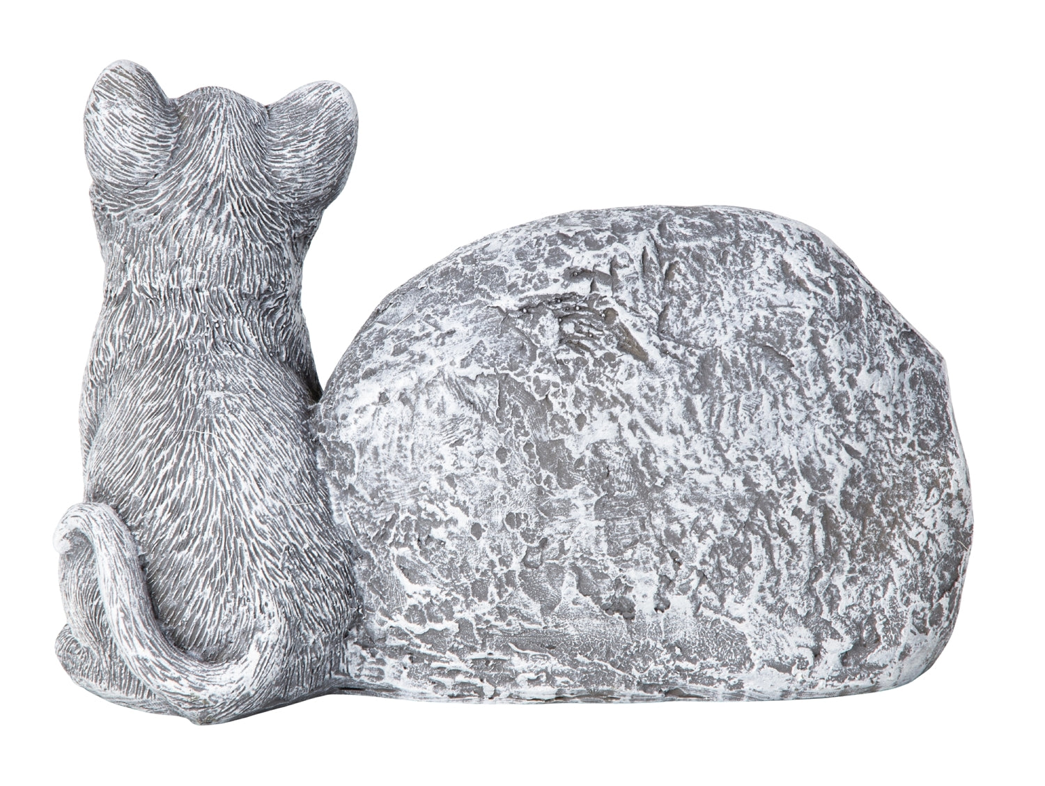 Gedenkstein Katzenliebe mit Katze und Spruch