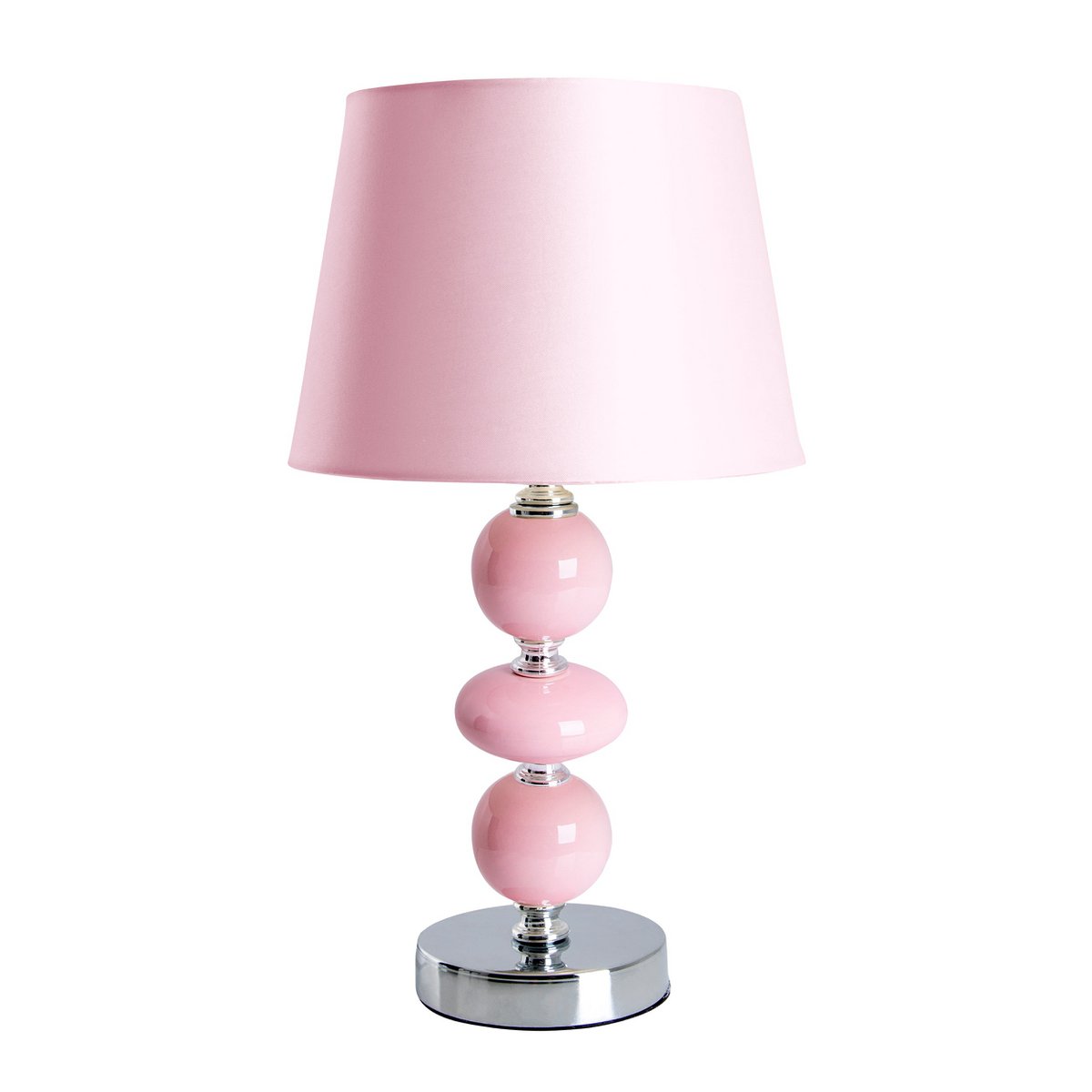 Keramik Tischleuchte "Araga" 36 cm hoch, Tischlampe aus Metall, Keramik, mit Textilschirm, rosa, mit E14-Fassung, Beleuchtung für Esszimmer, Wohnzimmer, Diele oder Büro,