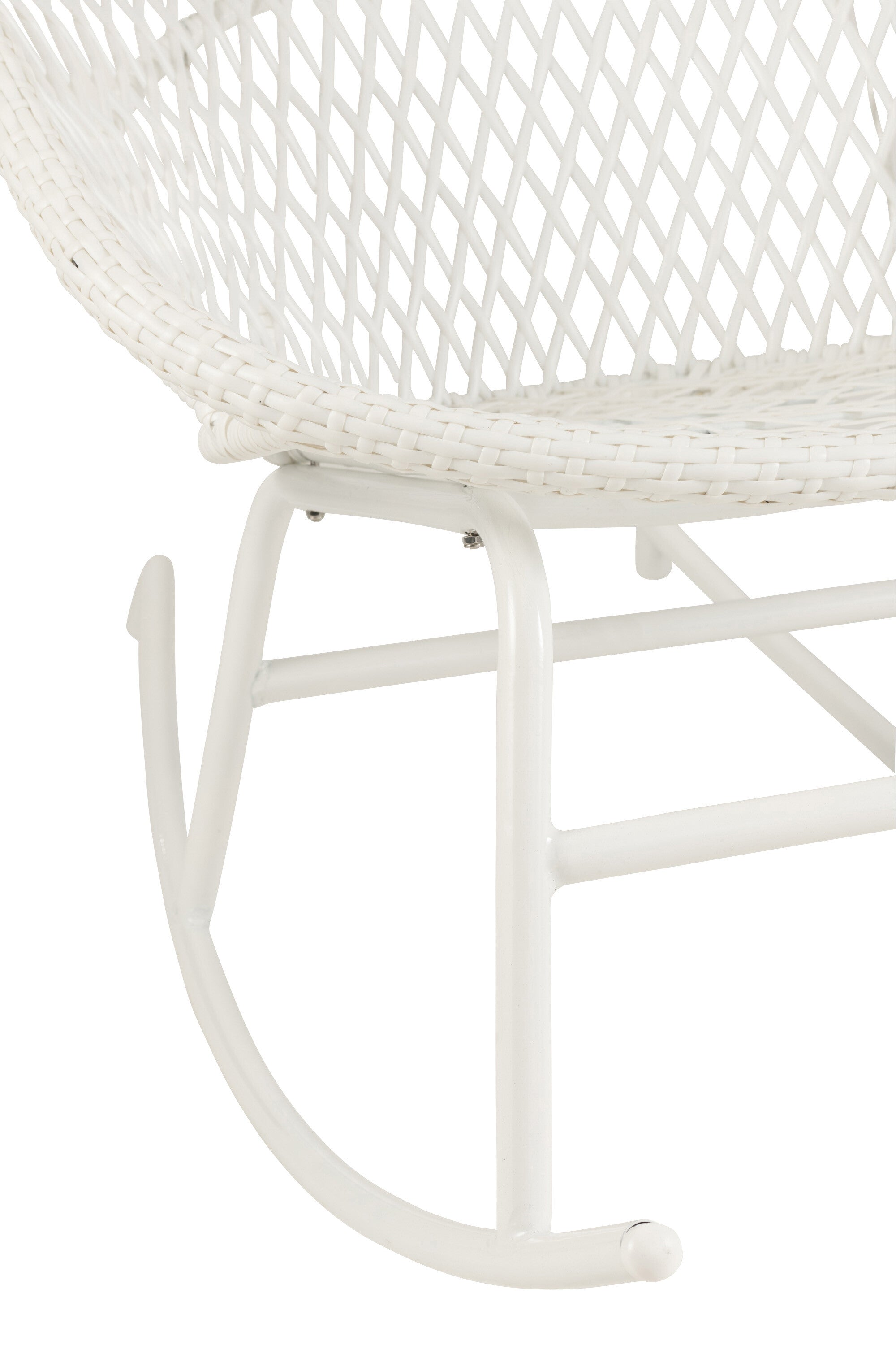 Zayo Schaukelstuhl aus Metall/Rattan mit Kissen Perfektes Relaxen im Freien in Weiß oder Naturell