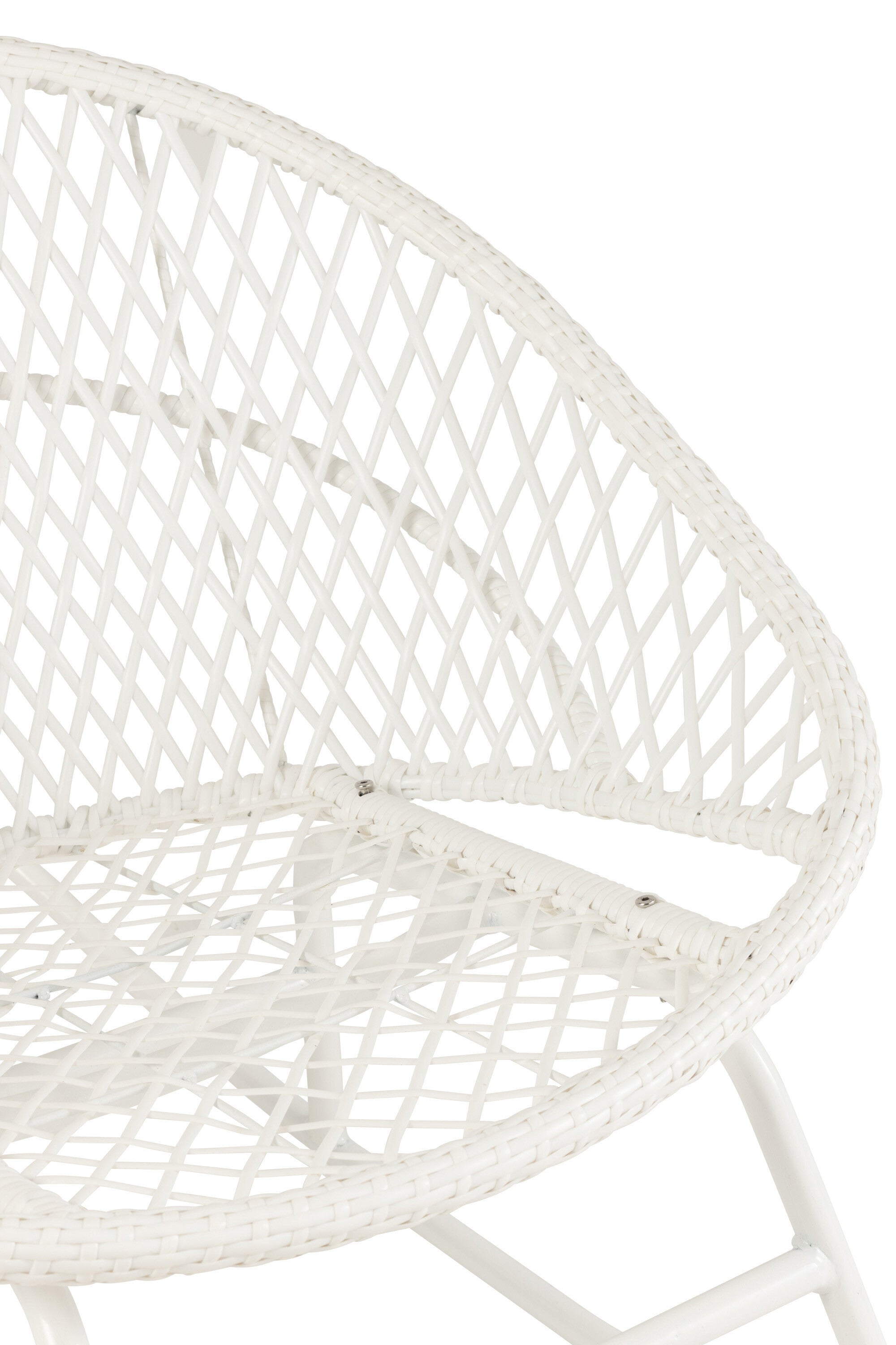 Zayo Schaukelstuhl aus Metall/Rattan mit Kissen Perfektes Relaxen im Freien in Weiß oder Naturell