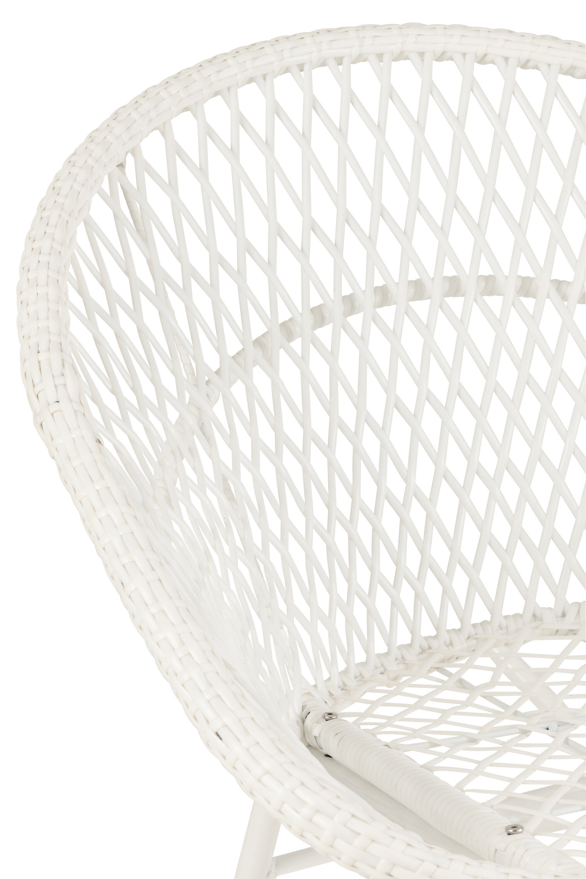 Zayo Schaukelstuhl aus Metall/Rattan mit Kissen Perfektes Relaxen im Freien in Weiß oder Naturell