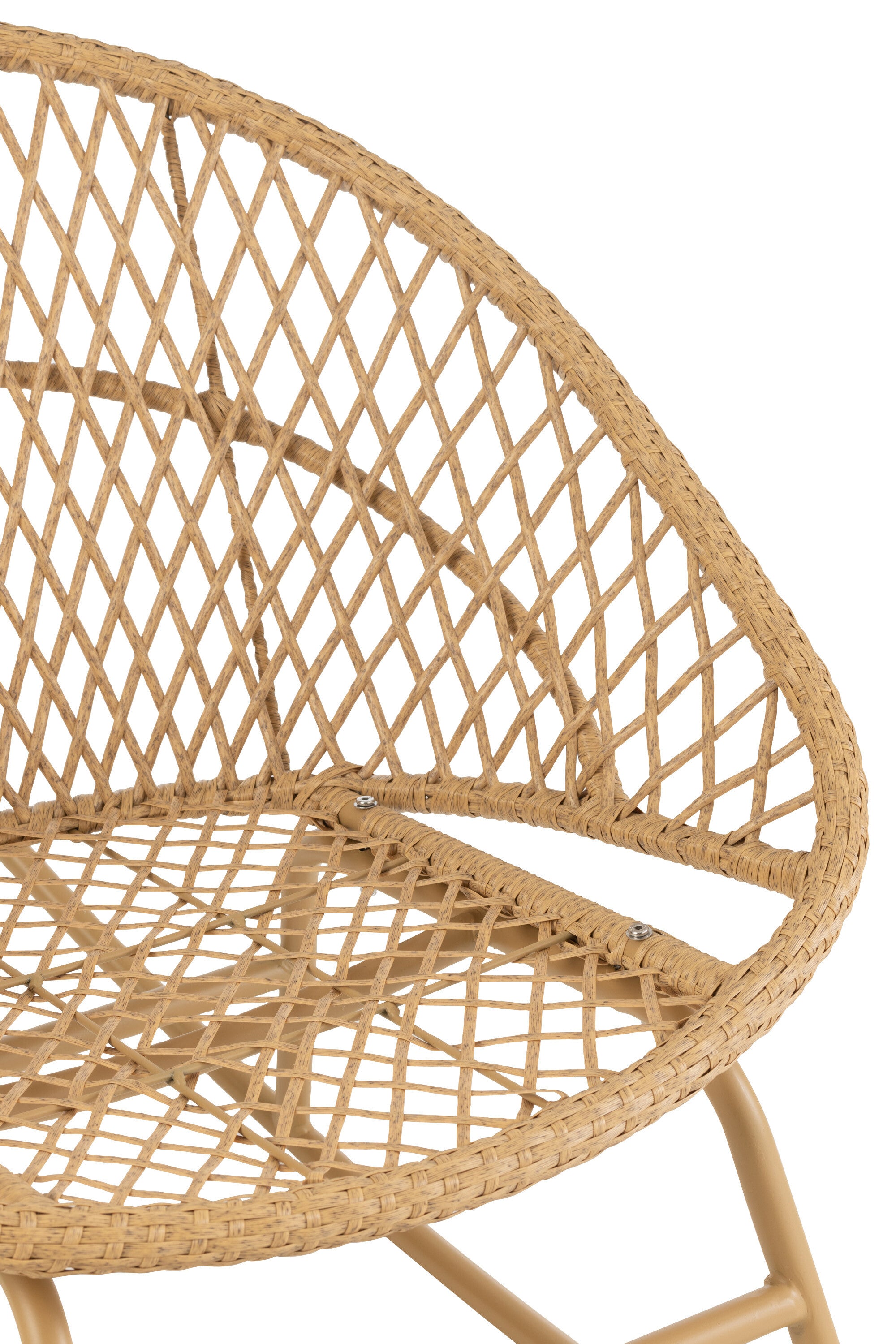 Zayo Schaukelstuhl aus Metall/Rattan mit Kissen Perfektes Relaxen im Freien in Weiß oder Naturell