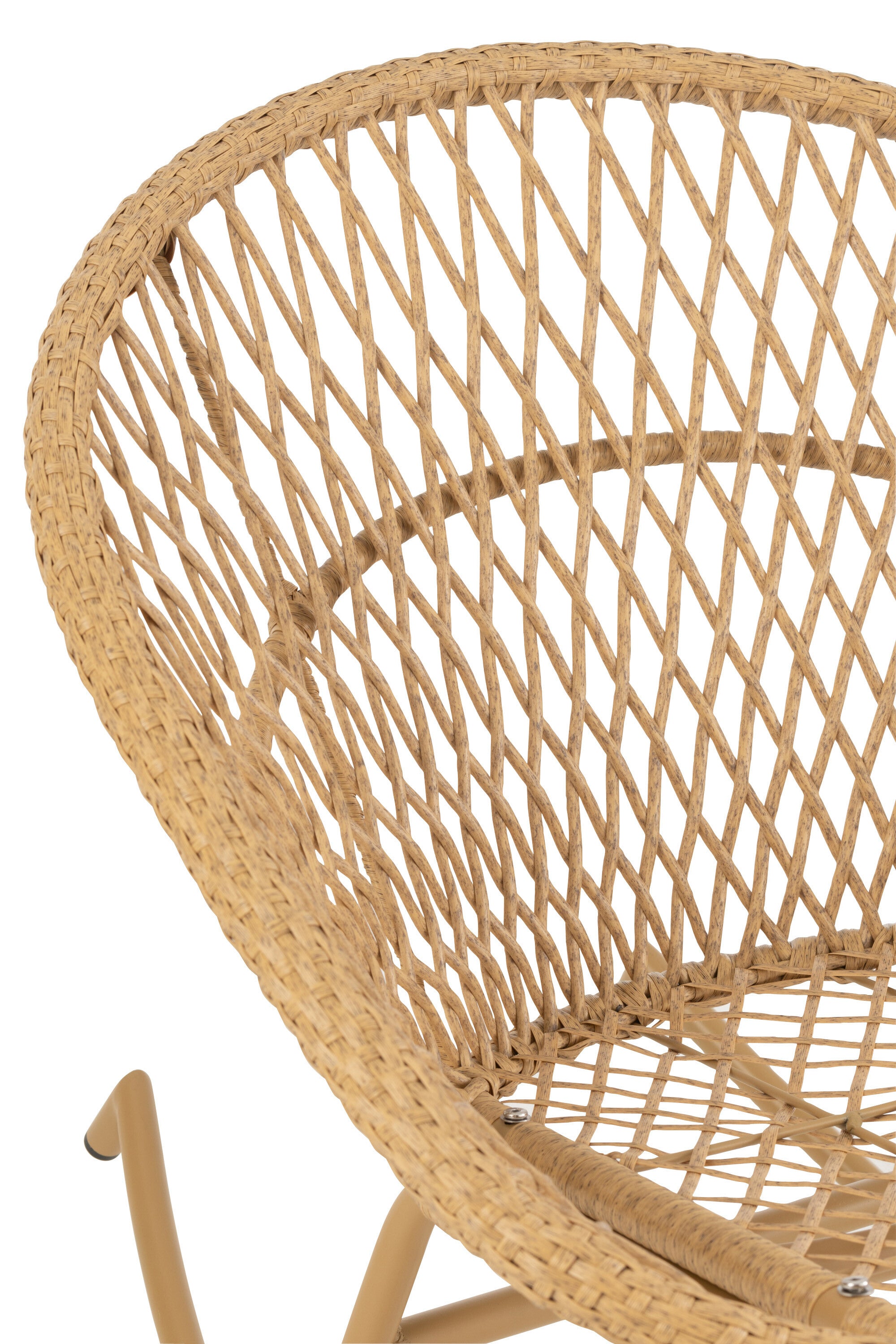 Zayo Schaukelstuhl aus Metall/Rattan mit Kissen Perfektes Relaxen im Freien in Weiß oder Naturell