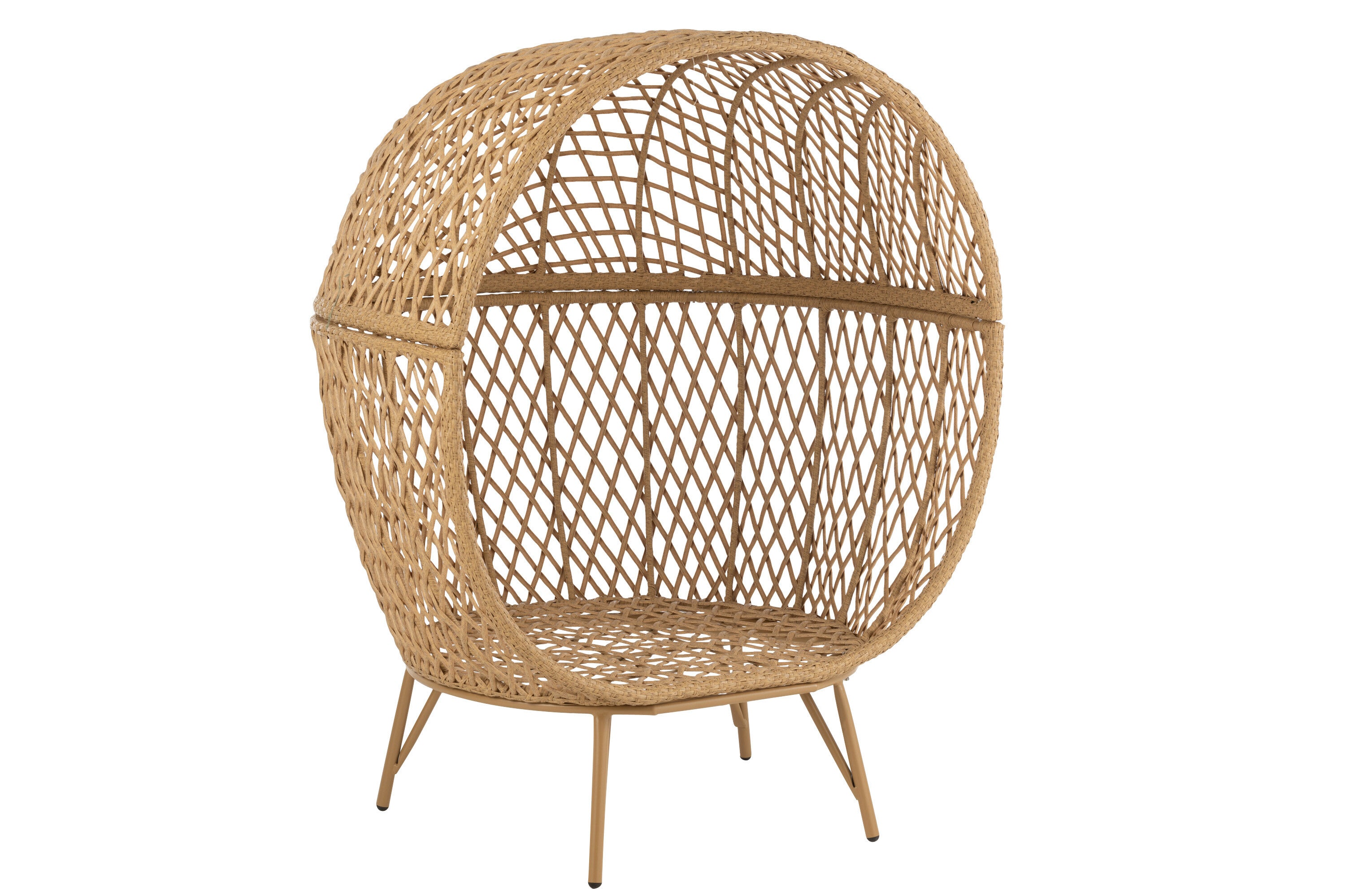 Eva Loungestuhl aus Metall und Rattan Entspannter Luxus für den Außenbereich